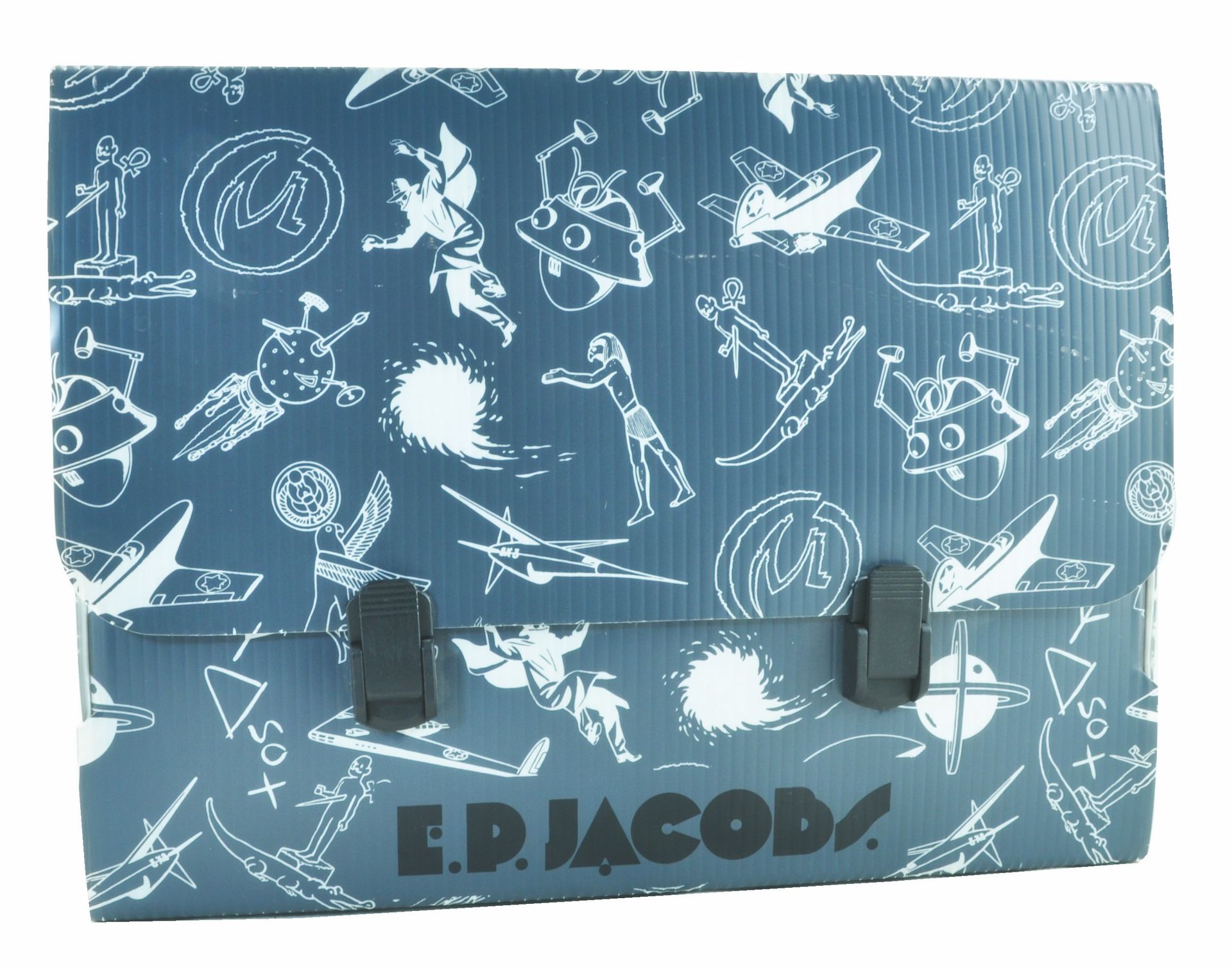 JACOBS 布莱克和莫蒂默。灰色PVC手提箱，有13个帆布卷，包括Rayon U。1991年制造。伦巴第风格相册的第四版。版本5000册。与13幅插图的作品集&hellip;