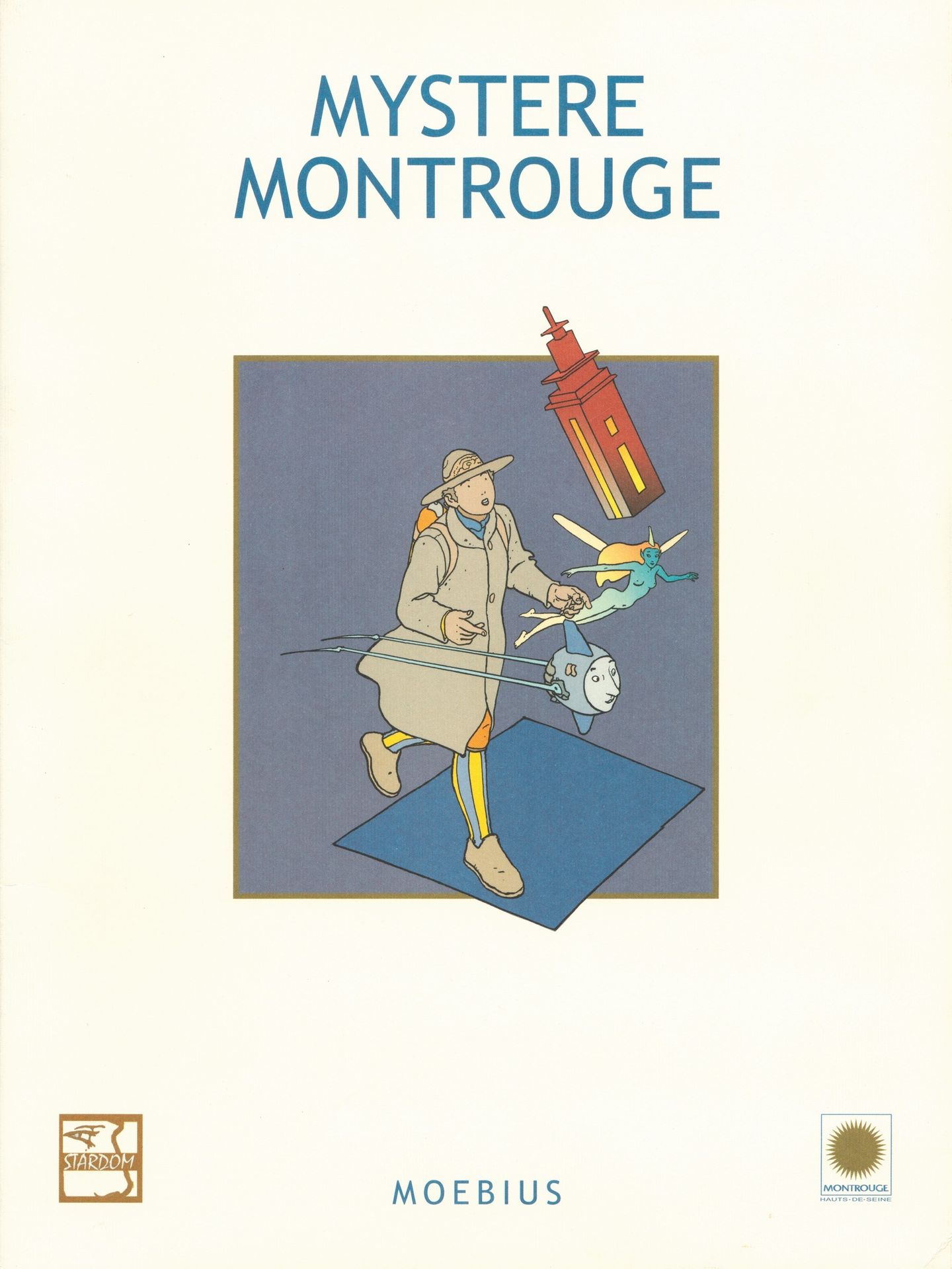 MOEBIUS 莫比乌斯。神秘的蒙特鲁格组合。为2001年的展览制作的1000份版本。 包含11幅彩色插图和一个辅助板，装在一个翻盖文件夹中。略有折痕。 星光大&hellip;