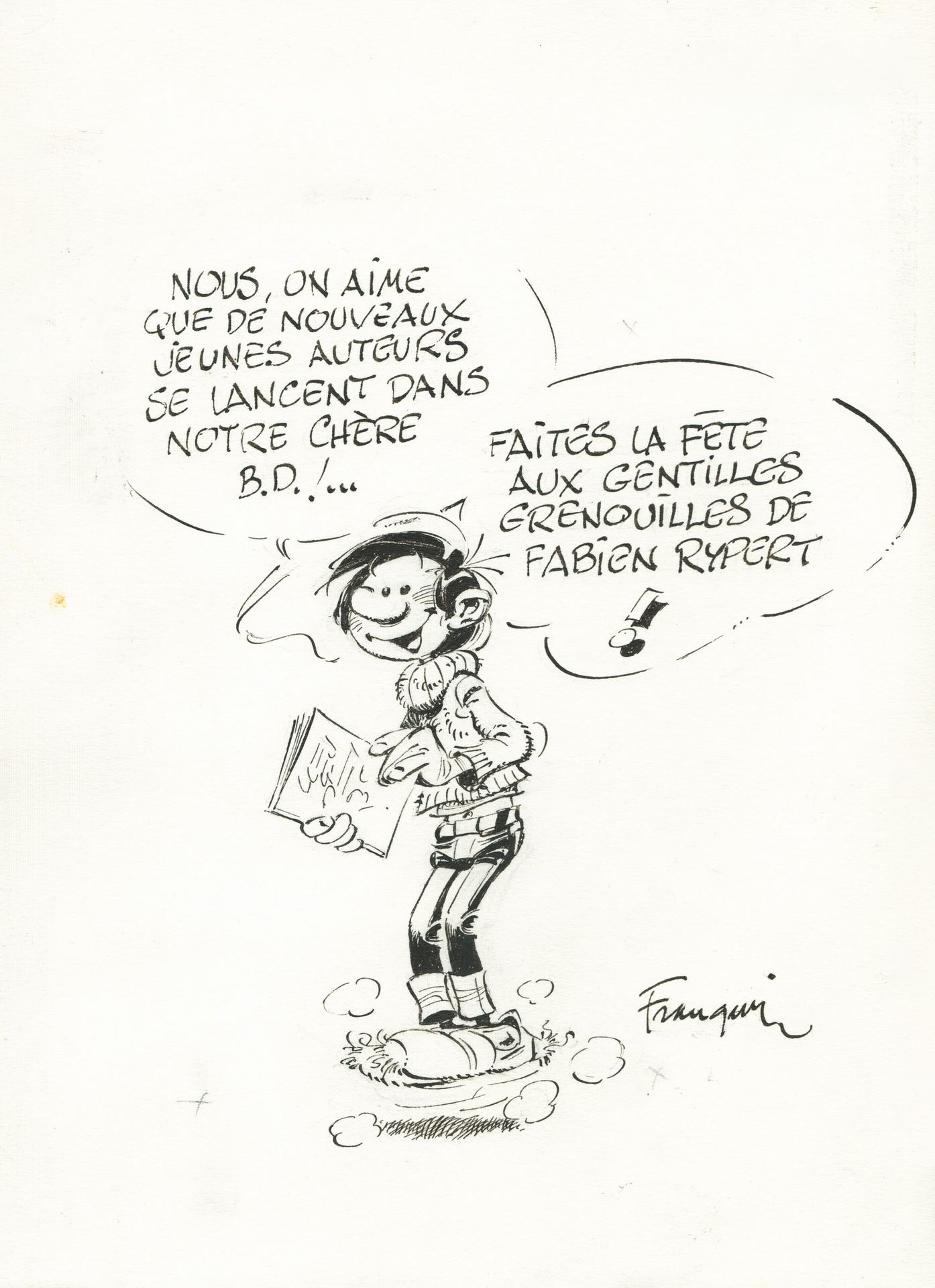Franquin, André (1924-1997). Encre de Chine sur papier à dessin pour cette merve&hellip;