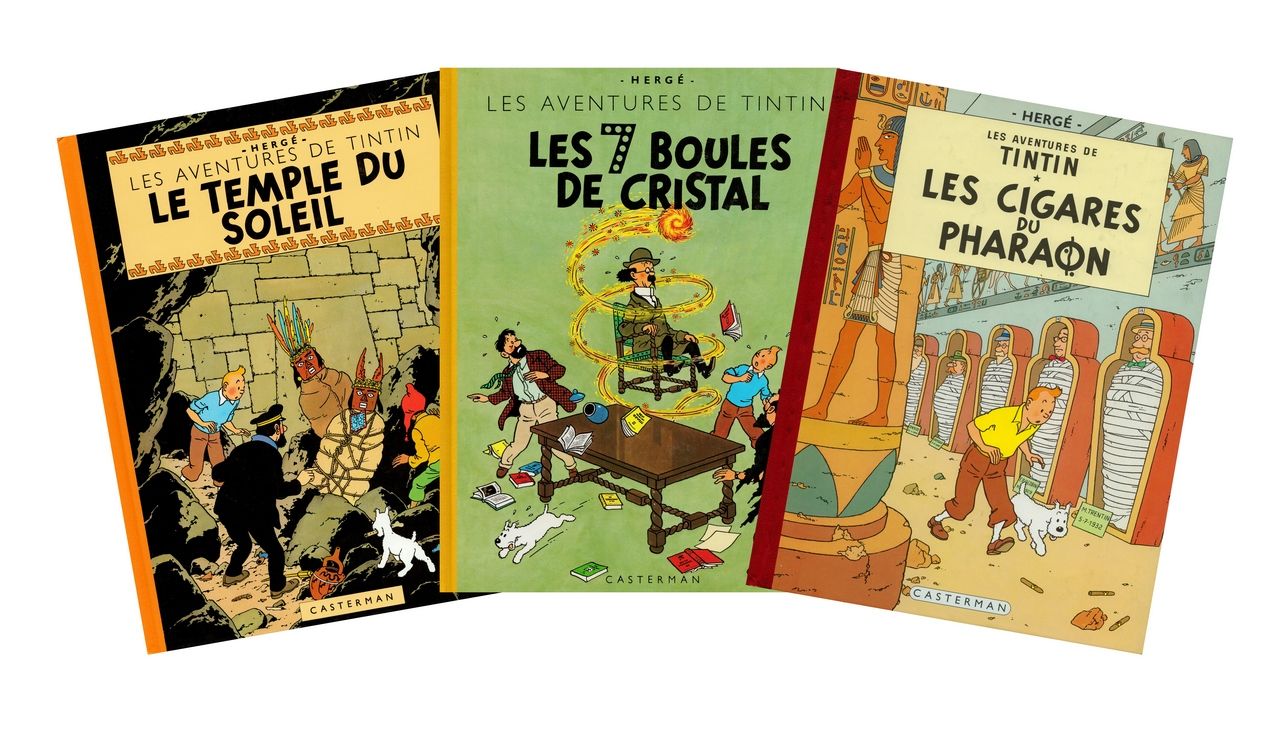 Hergé Ensemble de 11 fac-similés en couleurs. Tous sont en Eo. Liste complète su&hellip;