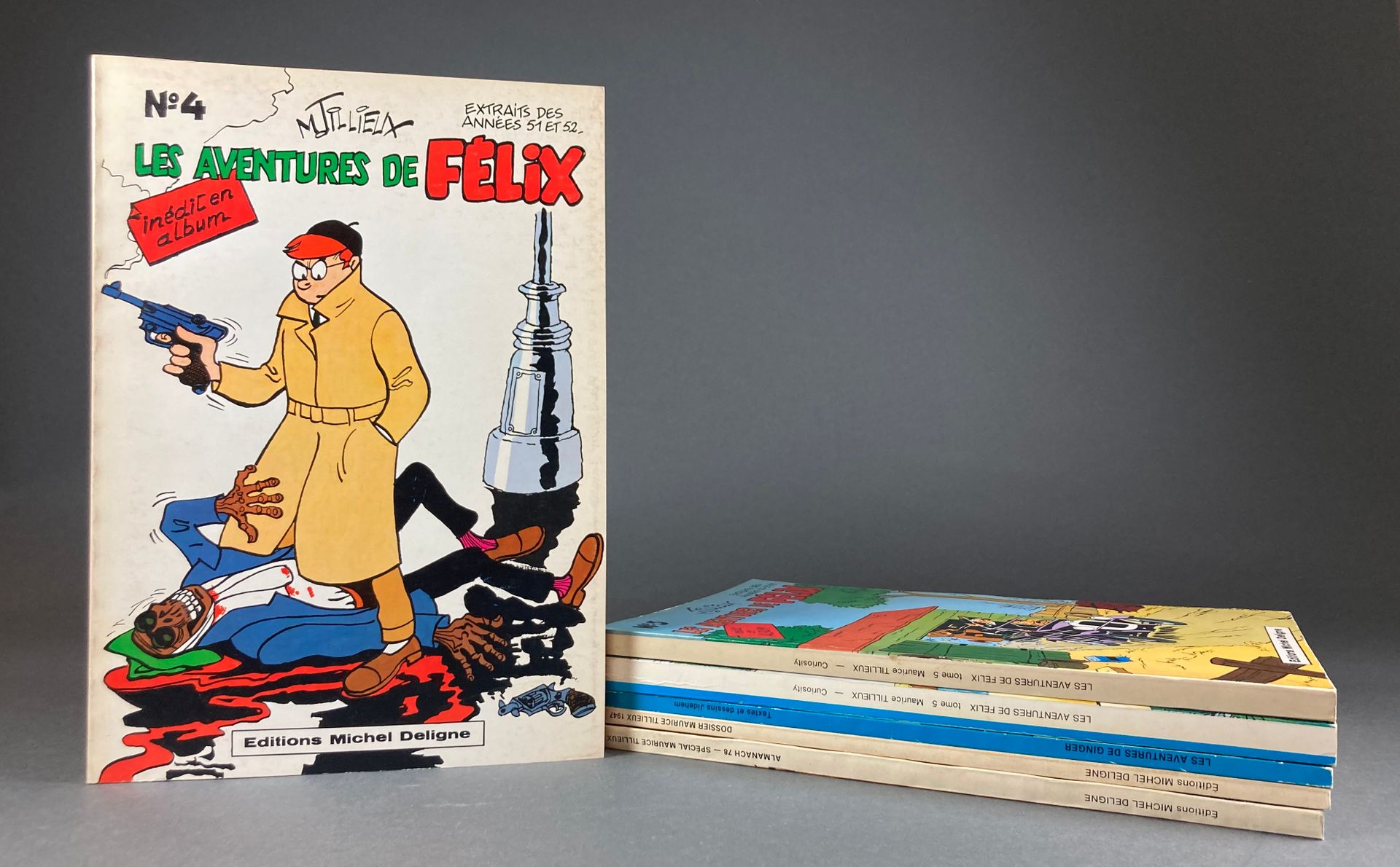 Tillieux - Félix & 第四至第六册，《费利克斯的冒险》，EO，1978-1979年，由德利涅撰写，BE+至TBE。Almanach Curios&hellip;