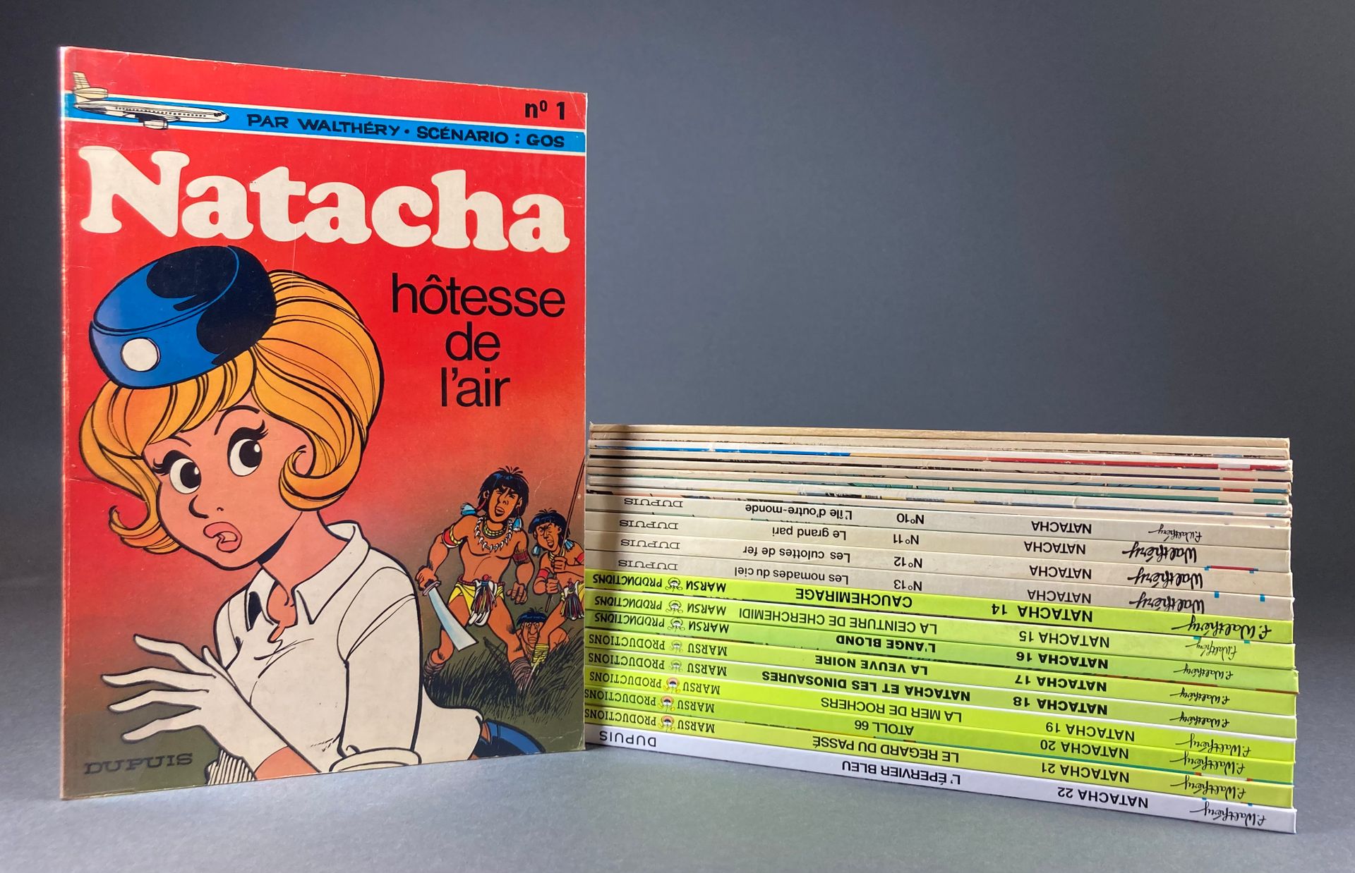 Walthéry - Natacha Bände 1 bis 22, von Hôtesse de l'Air (1971) bis L'épervier bl&hellip;