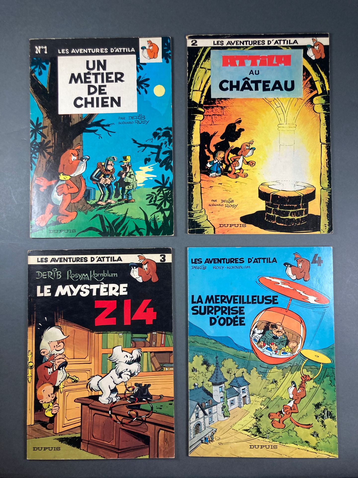 Derib - Attila (Aventures d') 第1至4卷，从Un métier de chien (1969)到La merveilleuse s&hellip;