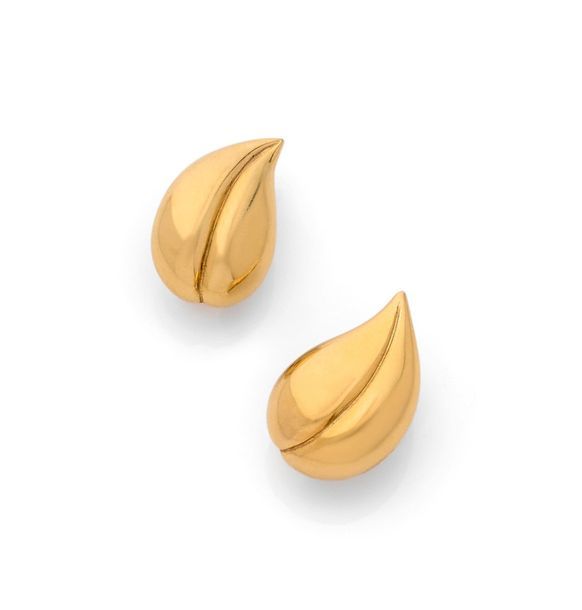 SUZANNE BELPERRON Pair of earrings in yellow gold 750 thousandths, each one with&hellip;