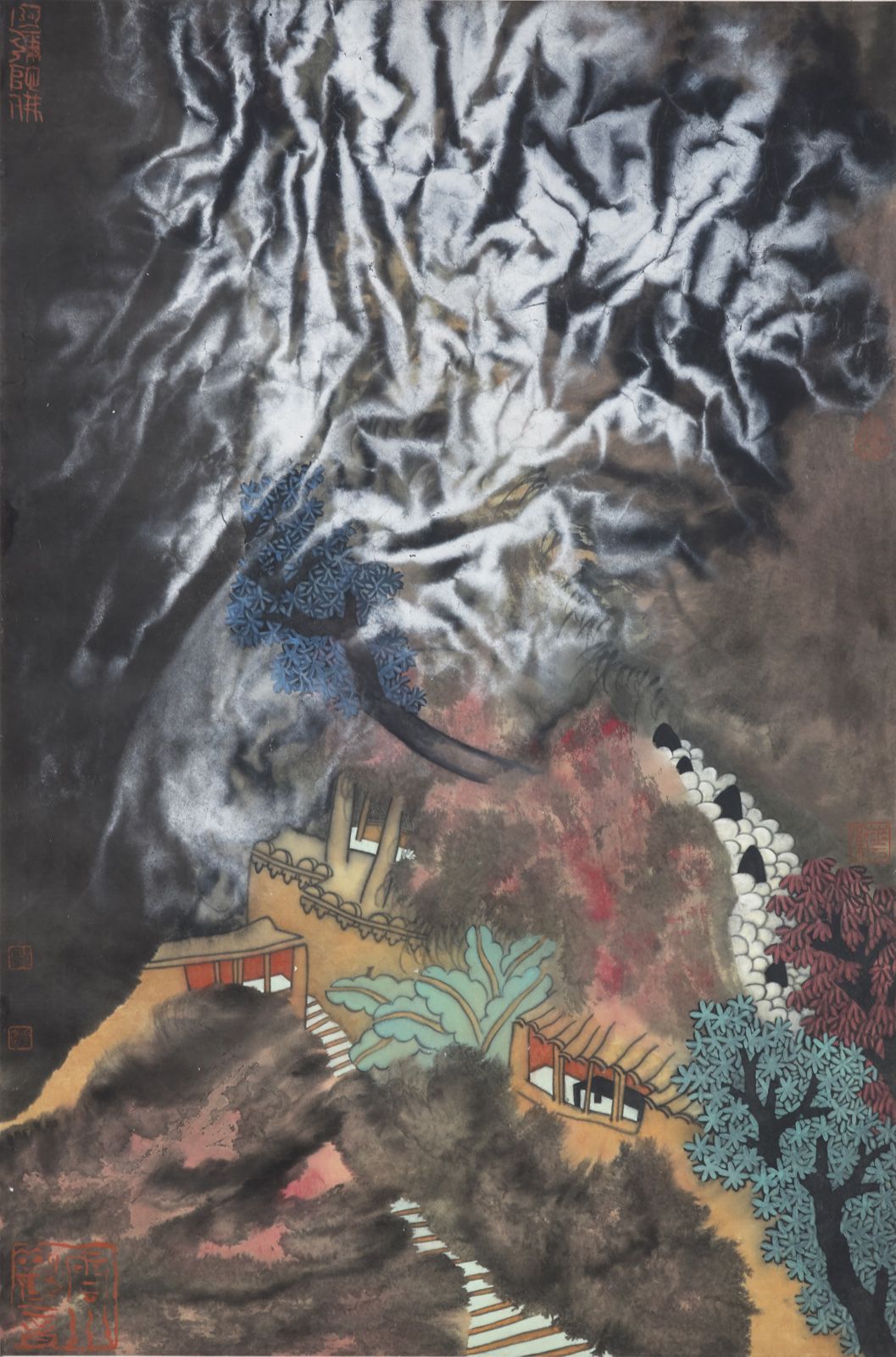 GUO Huawei (1983) 神圣的愤怒》，2012年
宣纸上的水墨和丙烯，左下角有艺术家的印章
70 x 45 cm