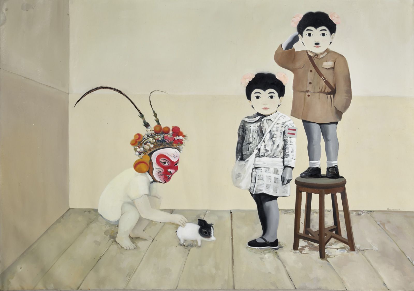 YUE MIAO (1984) 
扮演角色，2006年

布面油画，（未装裱在担架上）中间有签名和2006年的日期。

161 x 170厘米