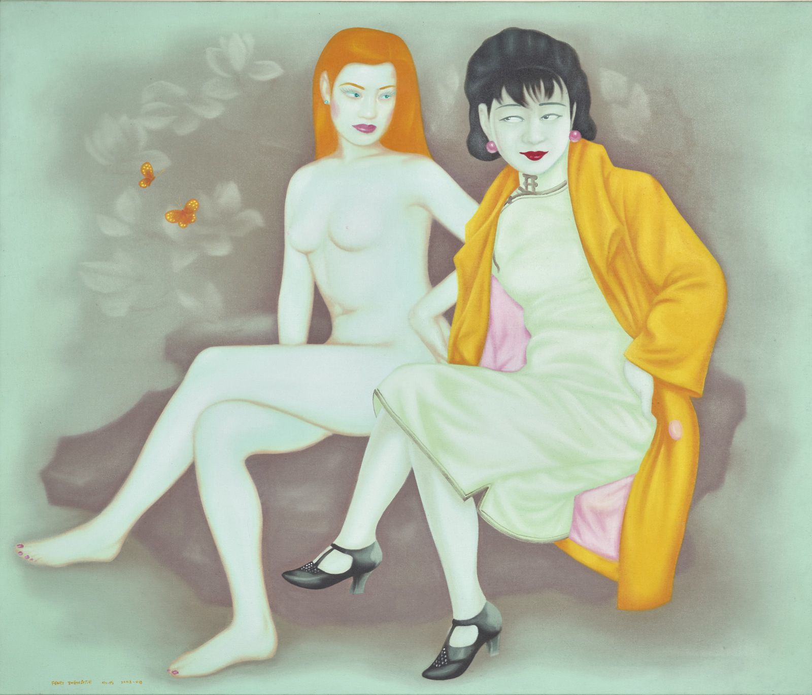 FENG ZHENGJIE (1968) 
蝴蝶之恋，2003年

布面油画，左下角有签名并注明日期为2003年。

110 x 130厘米





冯正杰（&hellip;