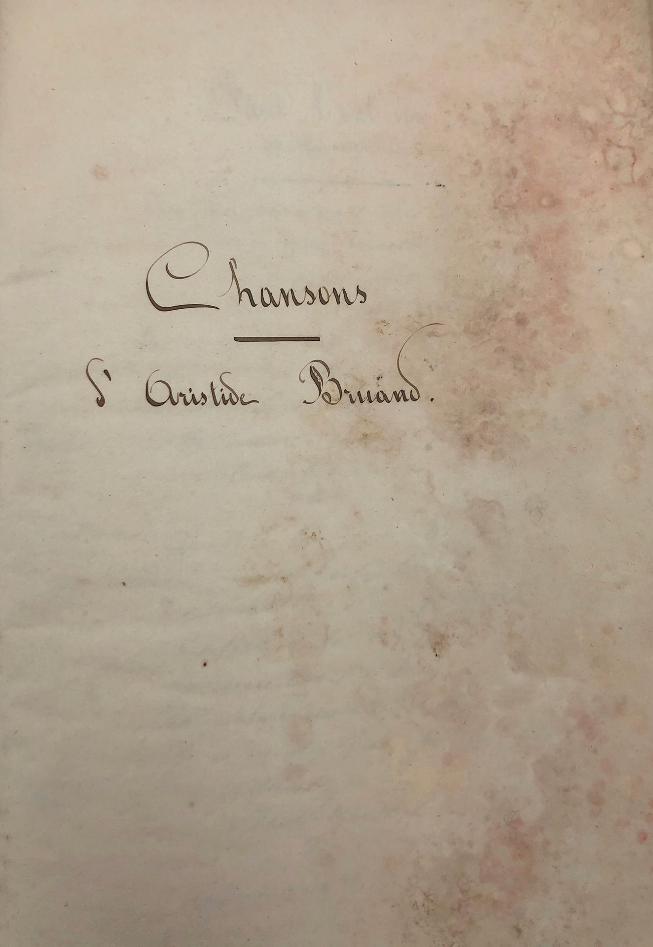 BRUANT, Aristide (1851-1925), chansonnier français. Manuscrit autographe intitul&hellip;