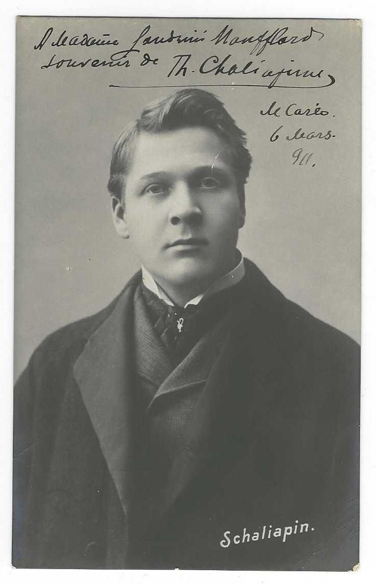 CHALIAPINE, Feodor (1873-1938), chanteur d'opéra et acteur russe. 摄影肖像，并签名提交。13,&hellip;