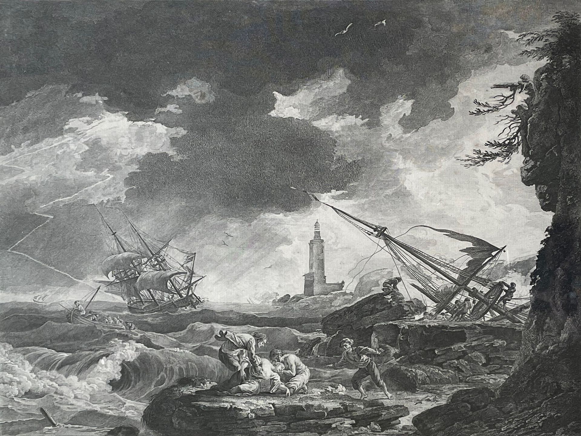 Joseph VERNET d'après 
The dangers of the sea
Engraving
50 x 69 cm (on view)