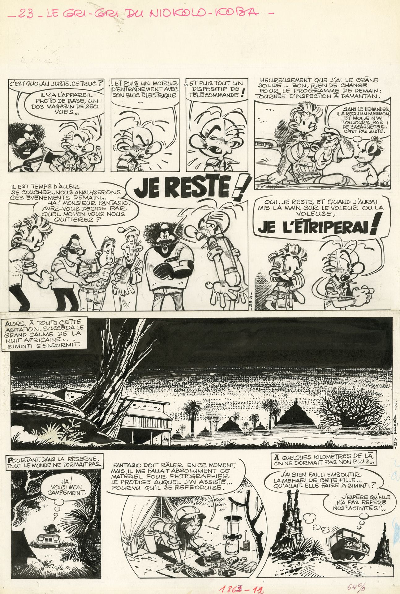 Jean-Claude FOURNIER (né en 1943) Spirou et Fantasio - Le gri-gri du Niokolo-Kob&hellip;