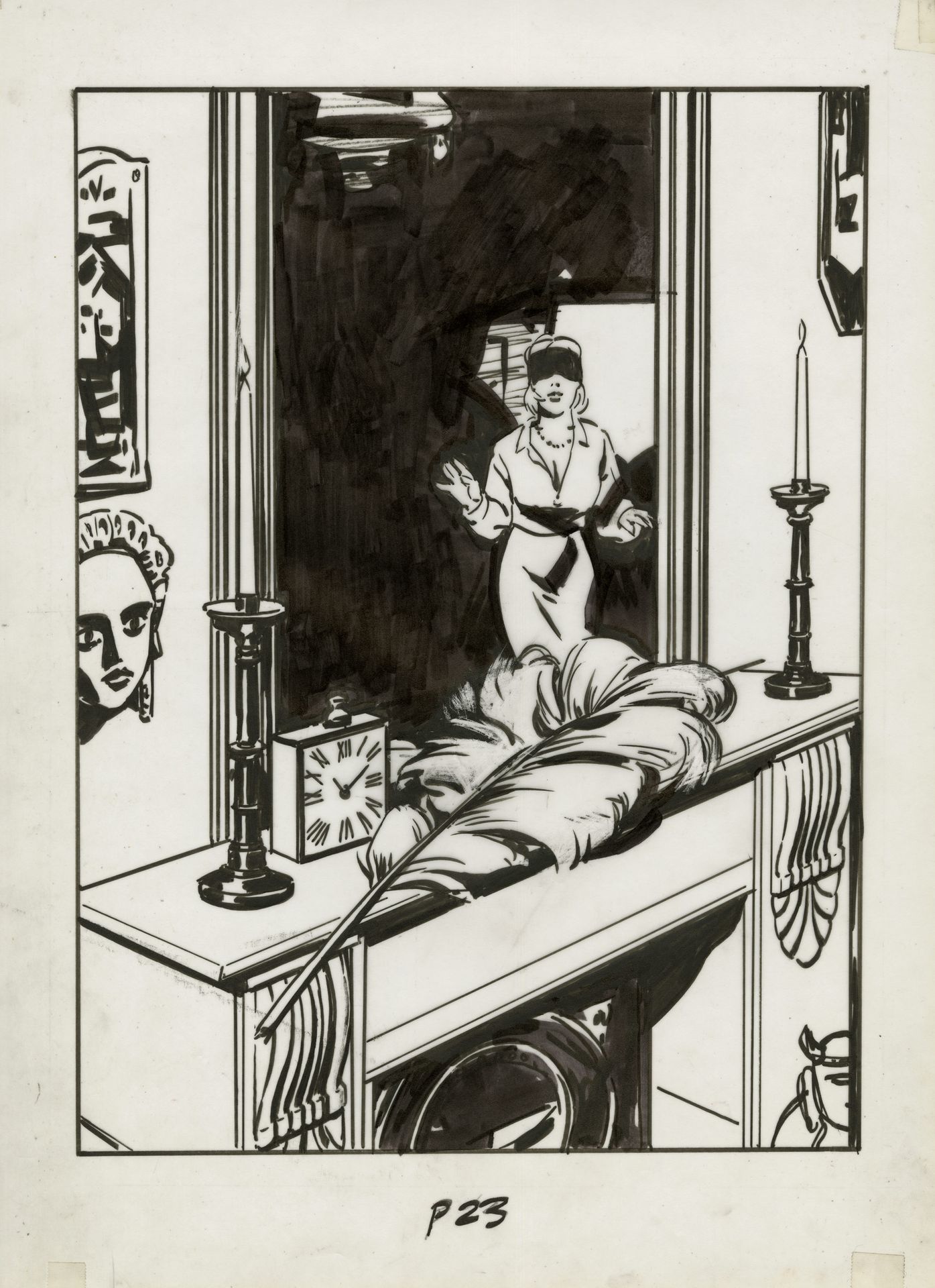 Alex VARENNE (1939-2020) Untitled
India ink on tracing paper.
32,8x24,2 cm.