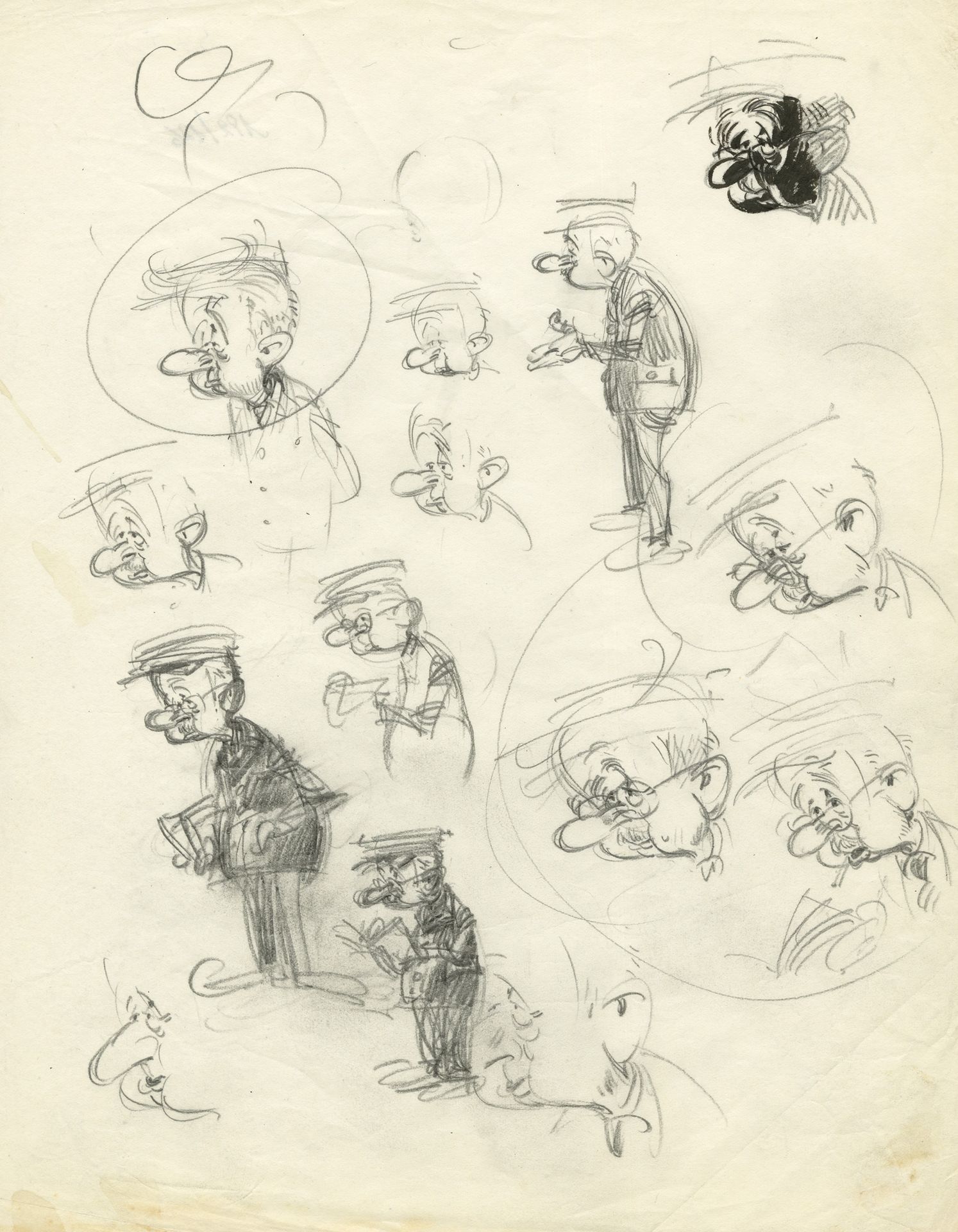 ANDRE FRANQUIN (1924-1997) 纸上石墨。
25.5x20.5厘米。