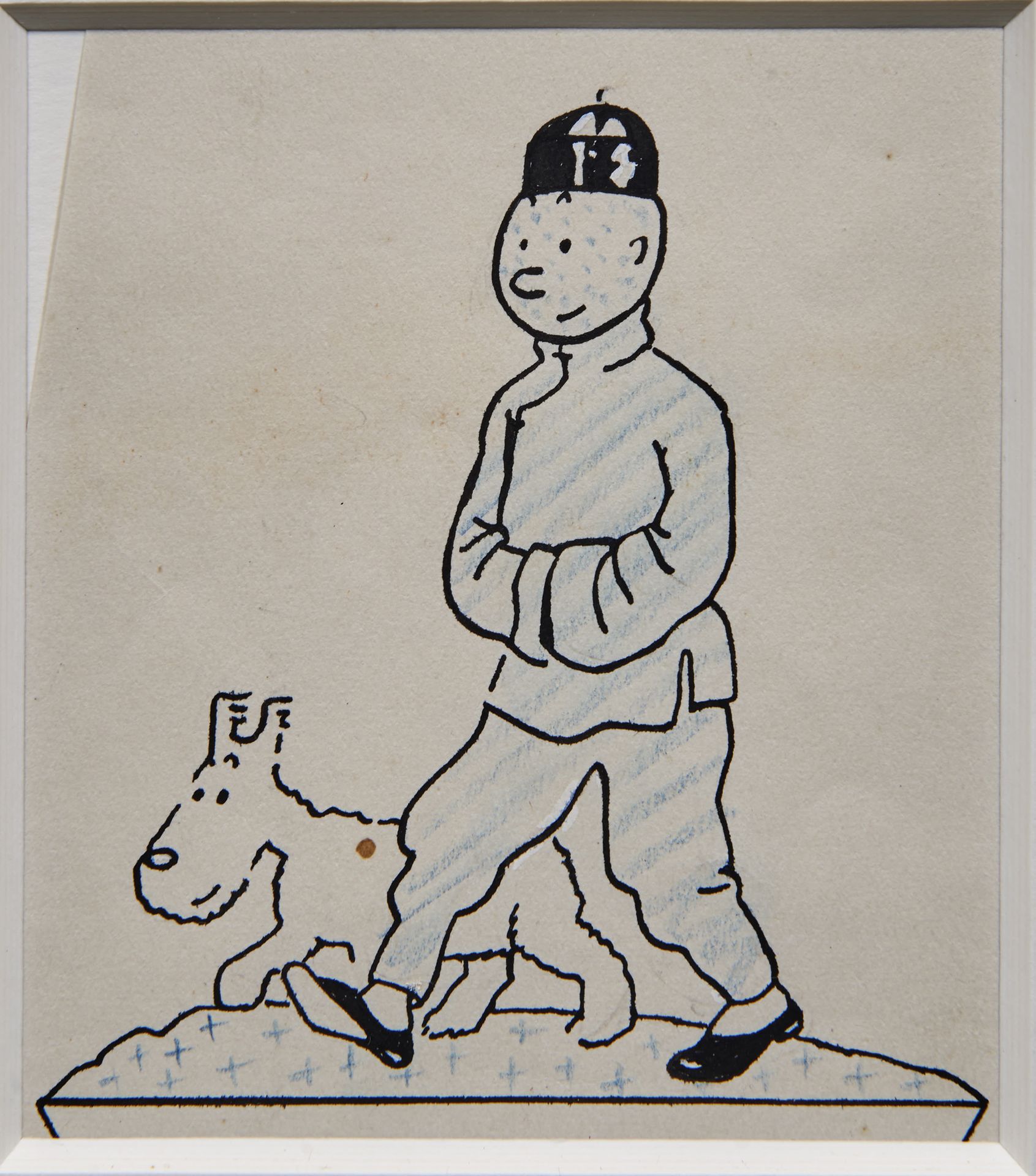 HERGÉ - Original drawing : Historical realization in Indian ink and blue pencil,&hellip;
