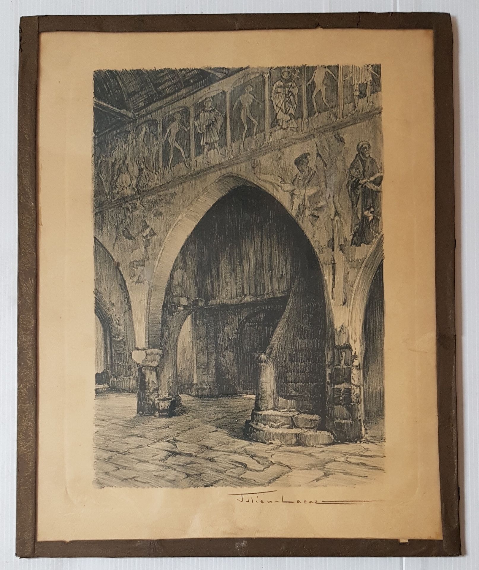 Julien LACAZE(1886-1971) 拱廊蚀刻版画右下角有签名37,5 x 30厘米