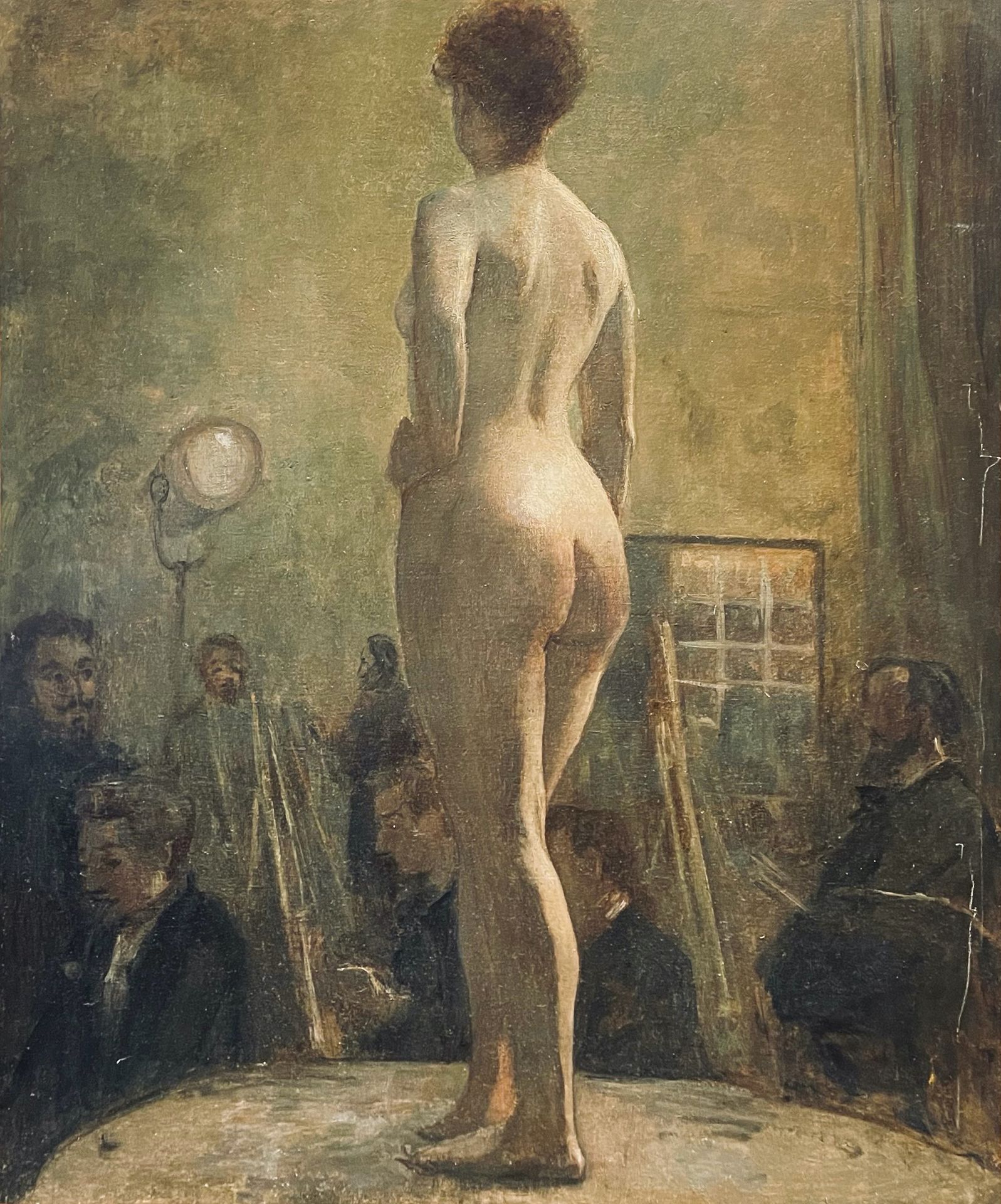 ÉCOLE FRANÇAISE, fin XIXe-début XXe siècle 
Séance de pose
Toile
81 x 65 cm
(rep&hellip;