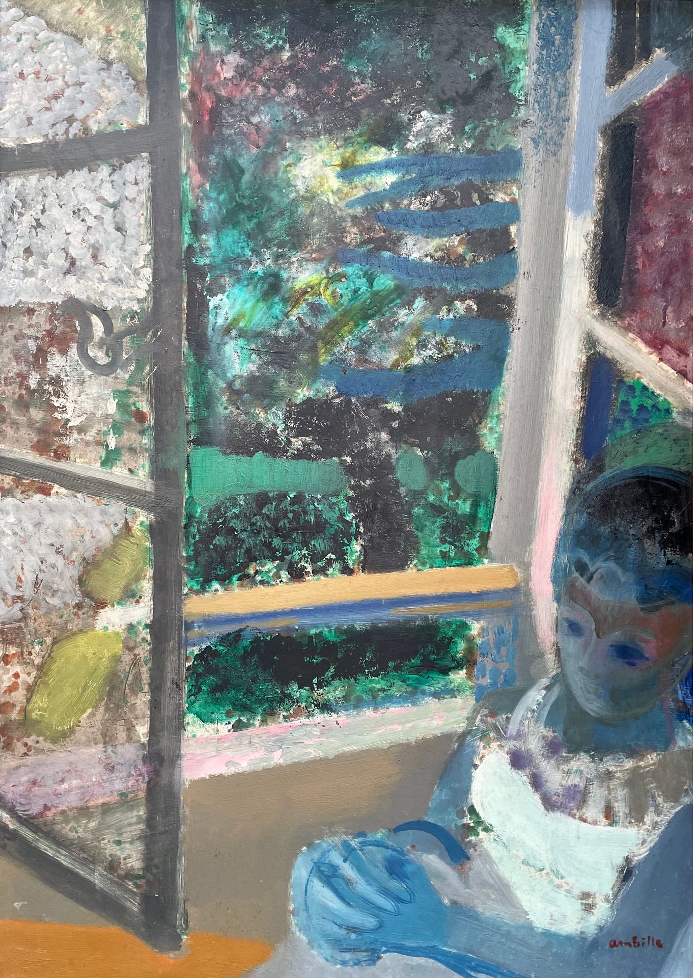 Paul AMBILLE (1930-2010) 


窗口在克莱蒙特



布面油画，右下角有签名



92 x 55 cm