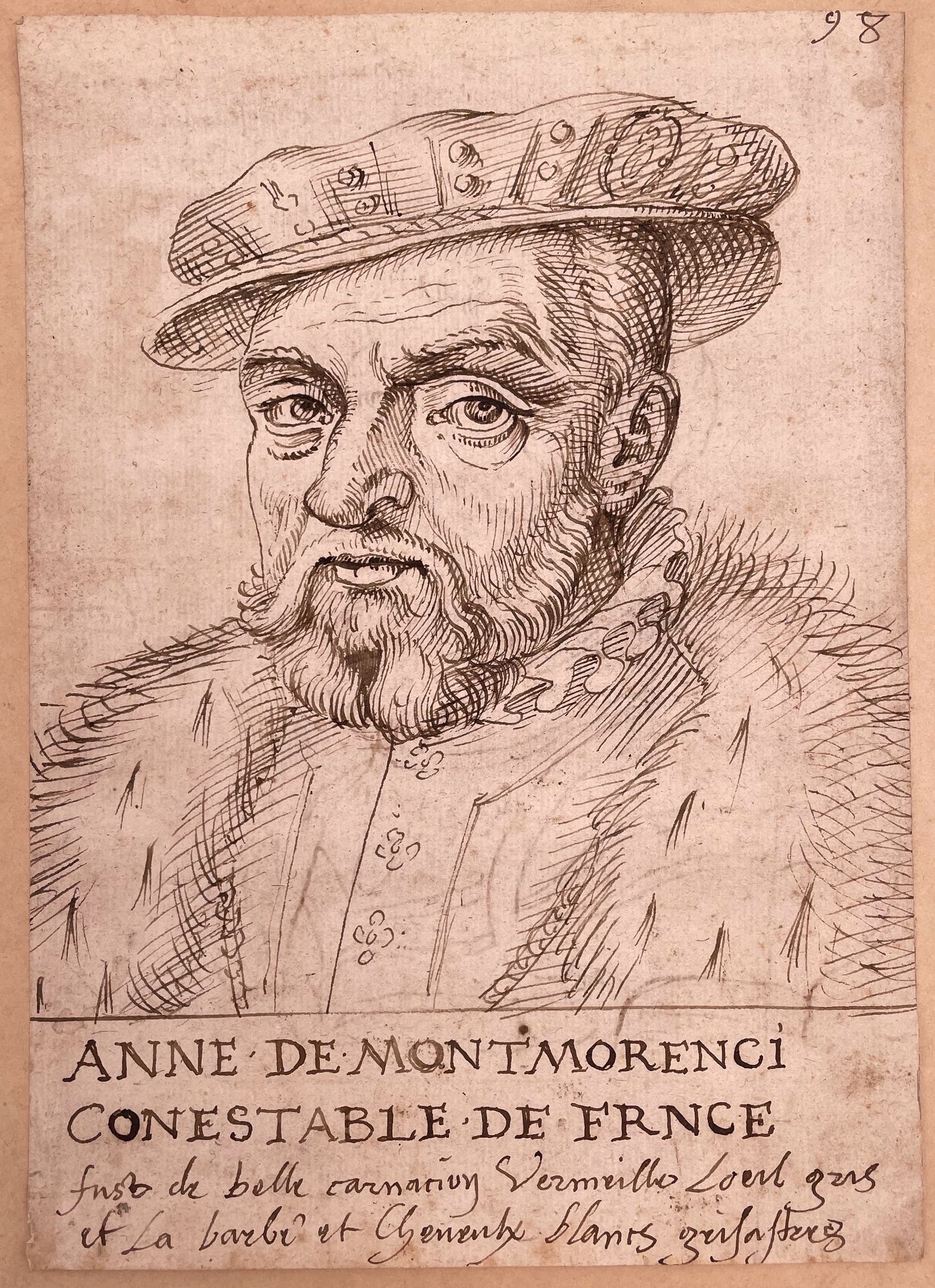 Ecole FRANÇAISE, du XVIIème siècle 


安妮-德-蒙莫朗西的肖像，(1493-1567)法国康斯特布尔，根据版画绘制



&hellip;