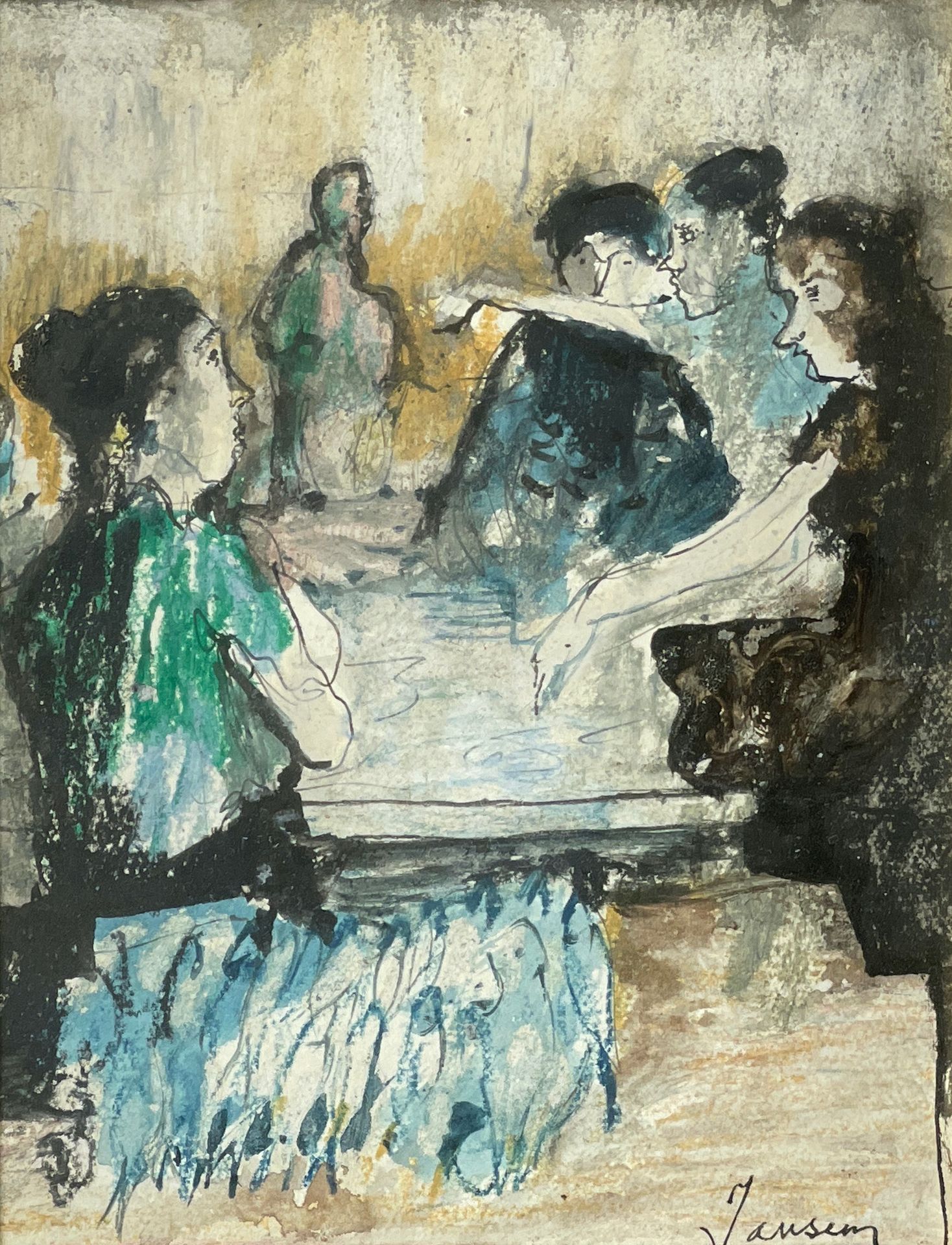 JEAN JANSEM (1920-2013) 


歌舞厅



混合媒体，右下角有签名



19 x 14 cm