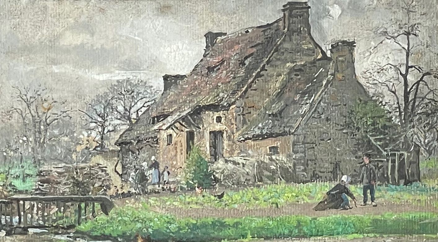 Ludovic PIETTE (1826-1877) 
Der Bauernhof Boulay de Monfaucault
Gouache, links u&hellip;