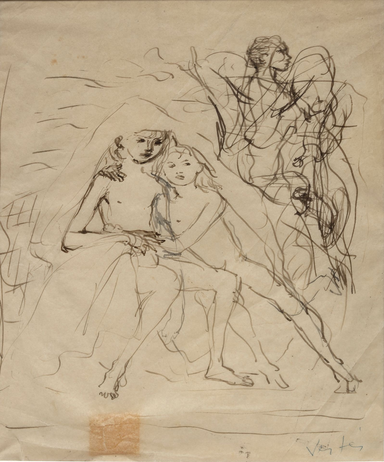 Marcel VERTES (1895-1961) 


妇女



水墨写生，右下角有签名（污点）。



24 x 19 cm