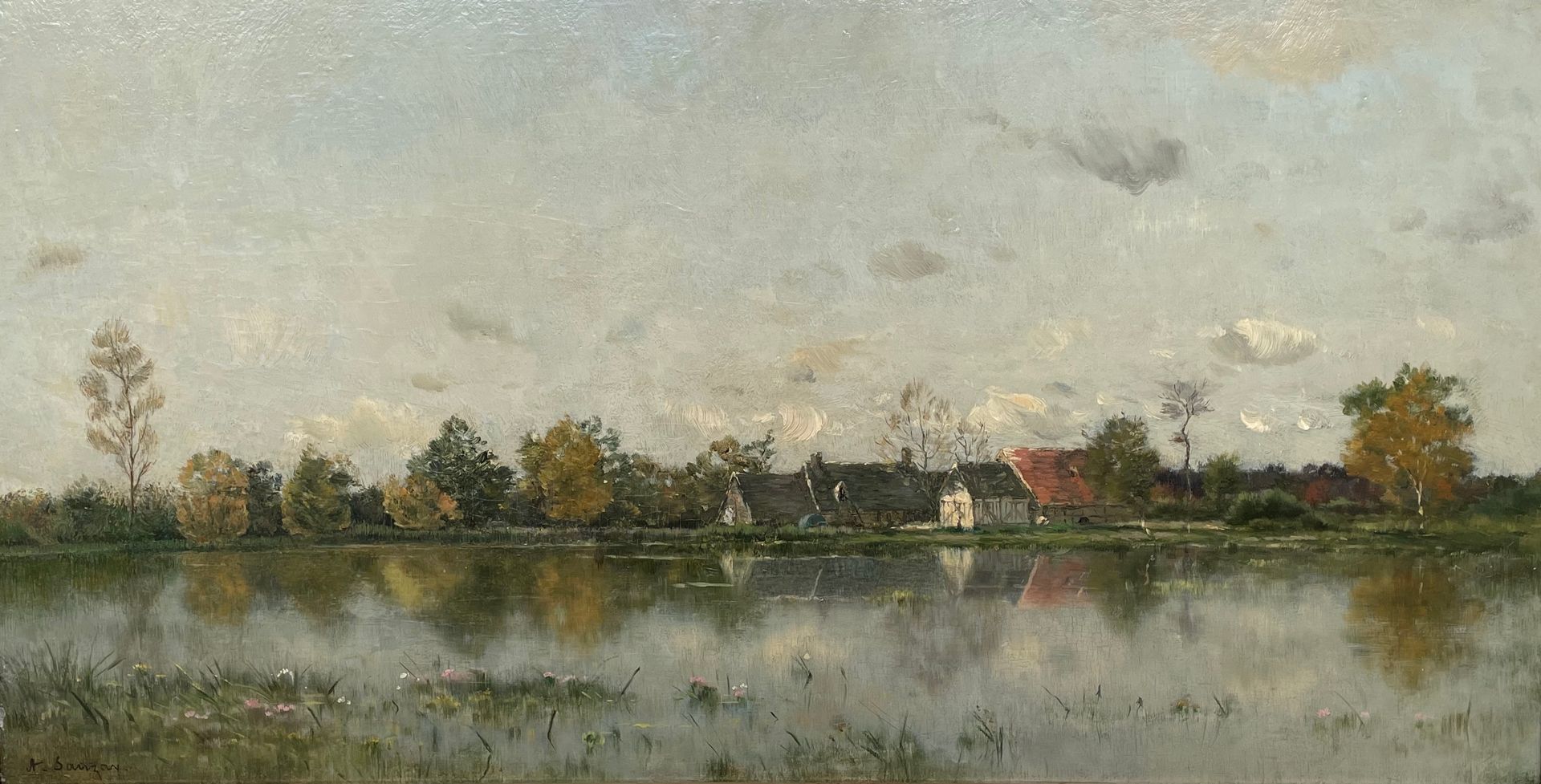 Adrien Jacques SAUZAY (1841-1928) 


湖的边缘



板面油画，左下角有签名 



32,5 x 61,5 cm