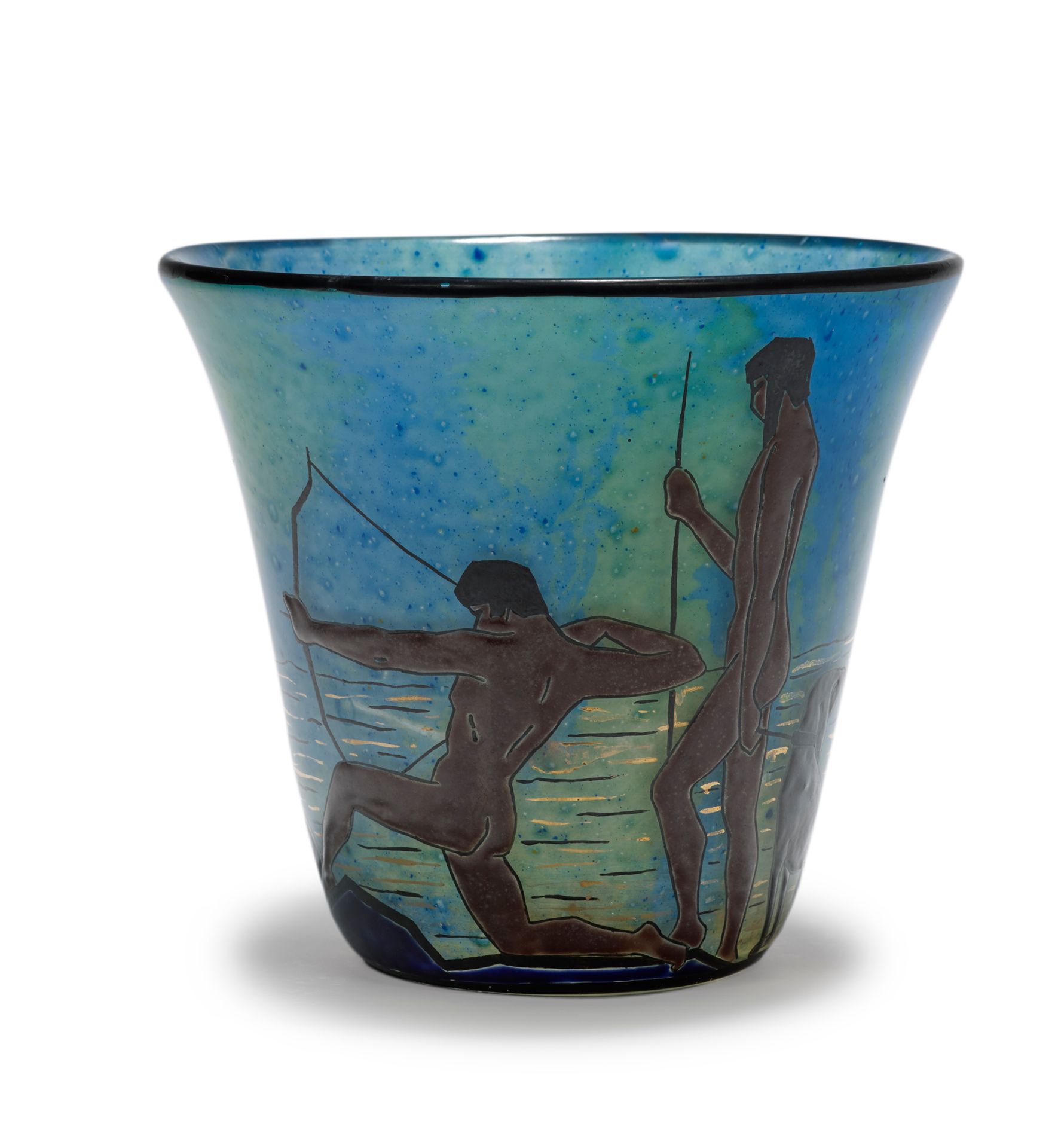 Marcel GOUPY (1886-1954) 


Polychrome glass vase with enamelled decoration heig&hellip;
