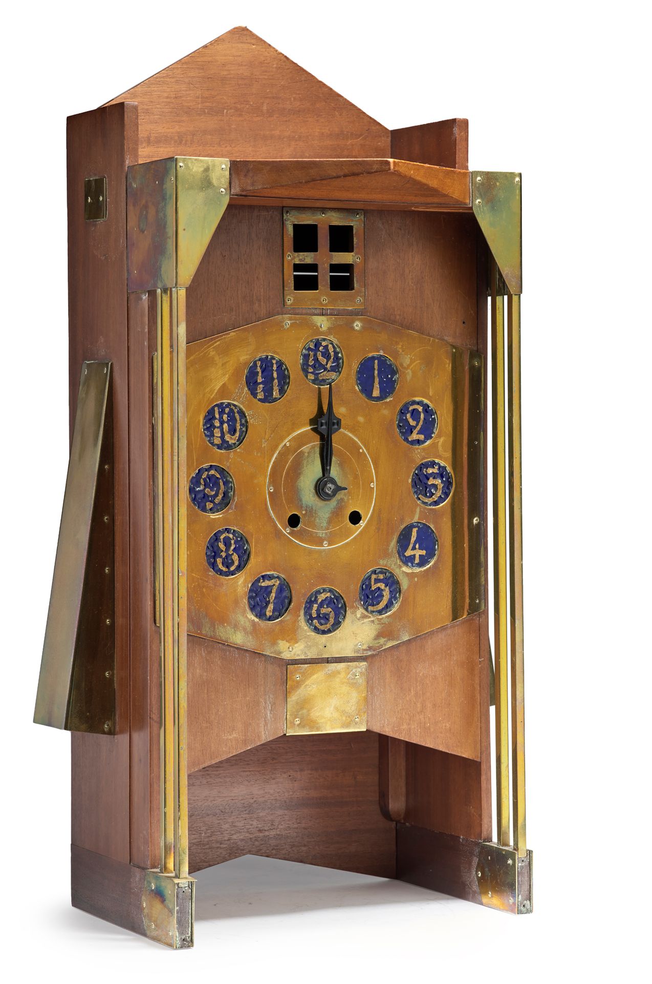 Gustave Serrurier-Bovy (1858-1910) 
被称为 "Moulin钟 "的挂钟，有一个立方体的盒子，上面有染色桃花心木的几何切口，下&hellip;