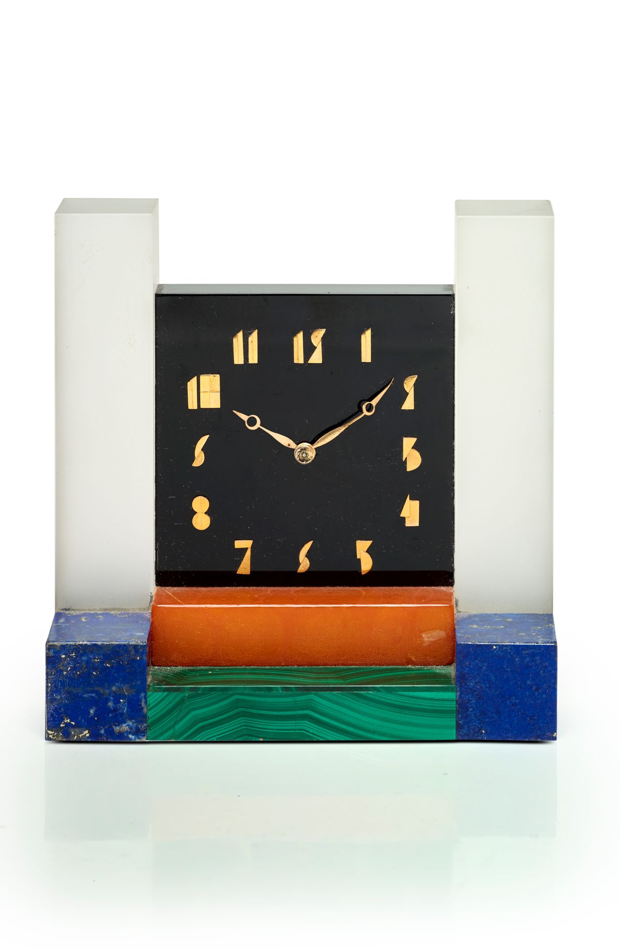 JEAN FOUQUET (1899-1984) 


Seltene modernistische Uhr aus Onyx, Kristall, Karne&hellip;