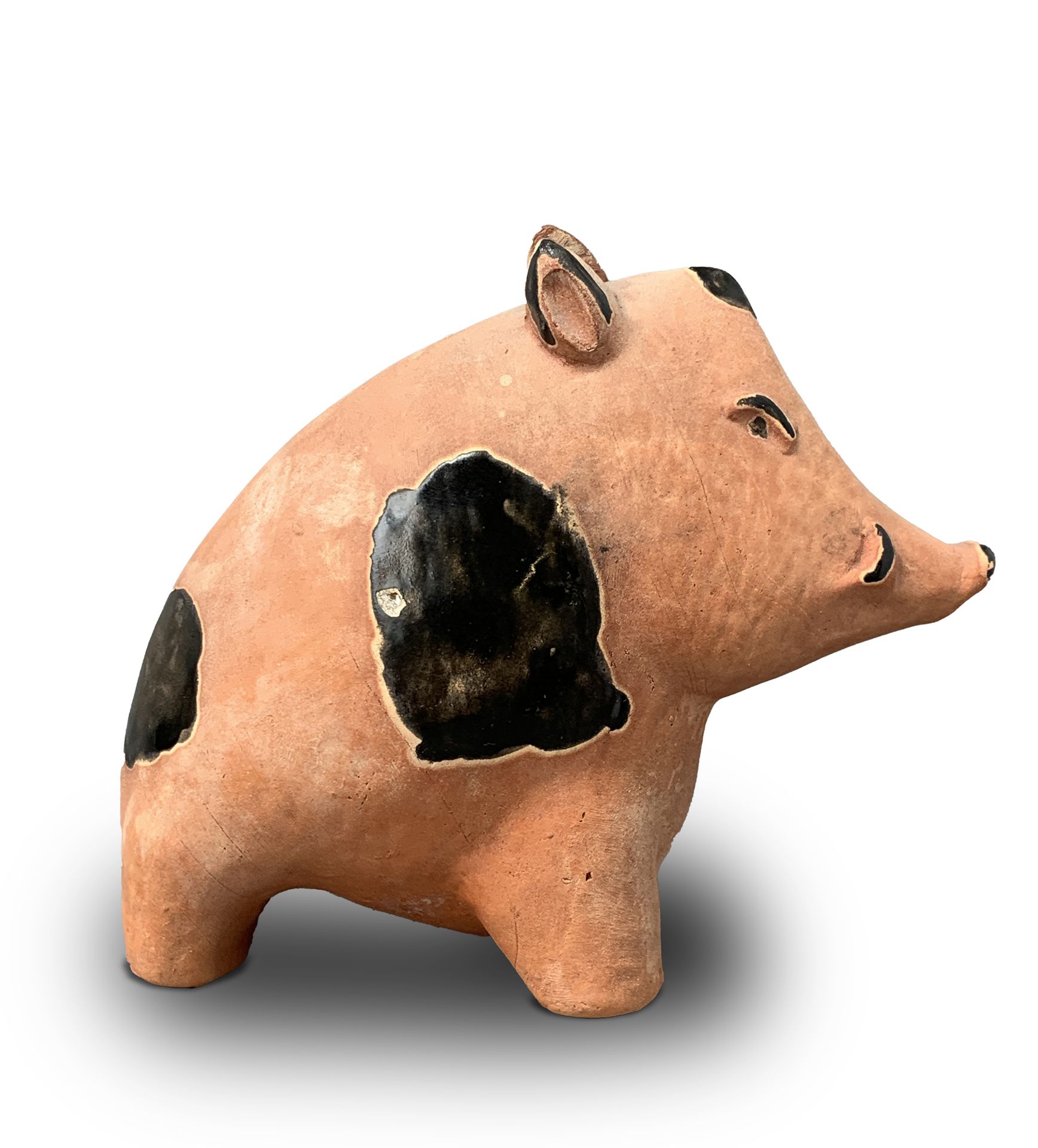 PRIMAVERA France 


带有黑色铜锈的炻器，部分施以棕色和白色阴影的釉，描绘了一只野猪



约1935-1936年



高：14.5厘米 长&hellip;