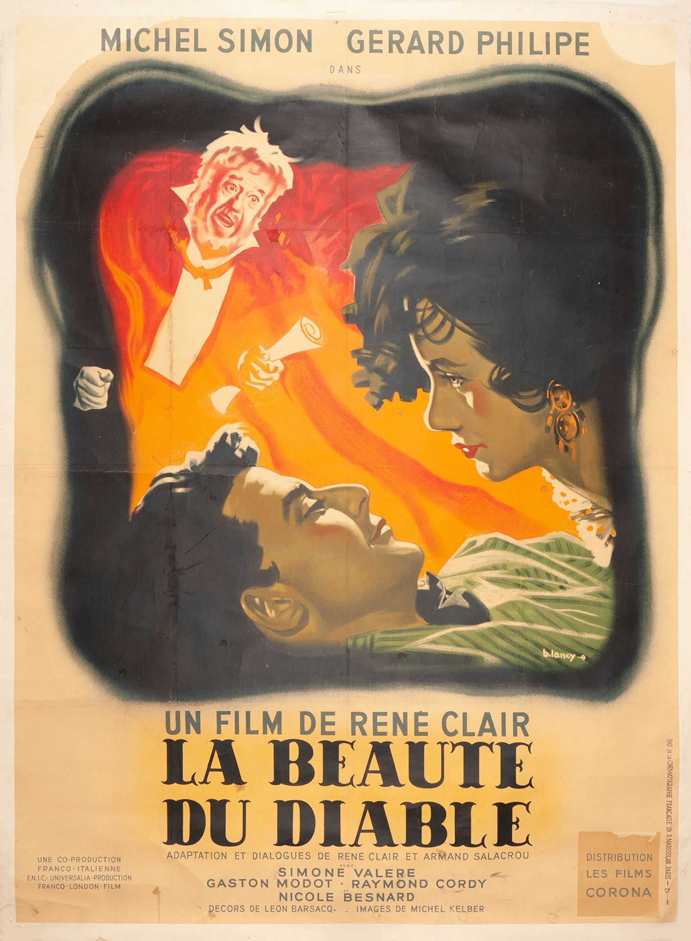 Null LA BEAUTÉ DU DIABLE René Clair. 1950.
120 x 160 cm.法国海报。伯纳德-兰西。De la cinéma&hellip;