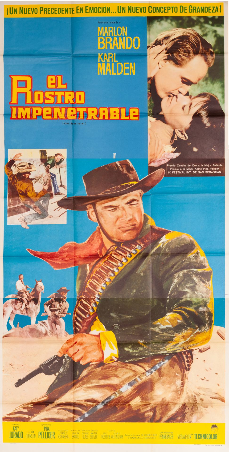 Null EL ROSTRO INPENETRABLA /
ONE-EYED JACKS 马龙-白兰度。1961年。
95 x 190 cm。墨西哥的海报。(分&hellip;