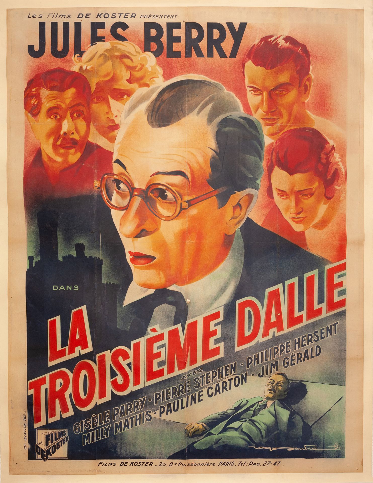 Null DIE DRITTE SCHLATTE Michel Dulud. 1941.
120 x 160 cm. Französisches Plakat.&hellip;