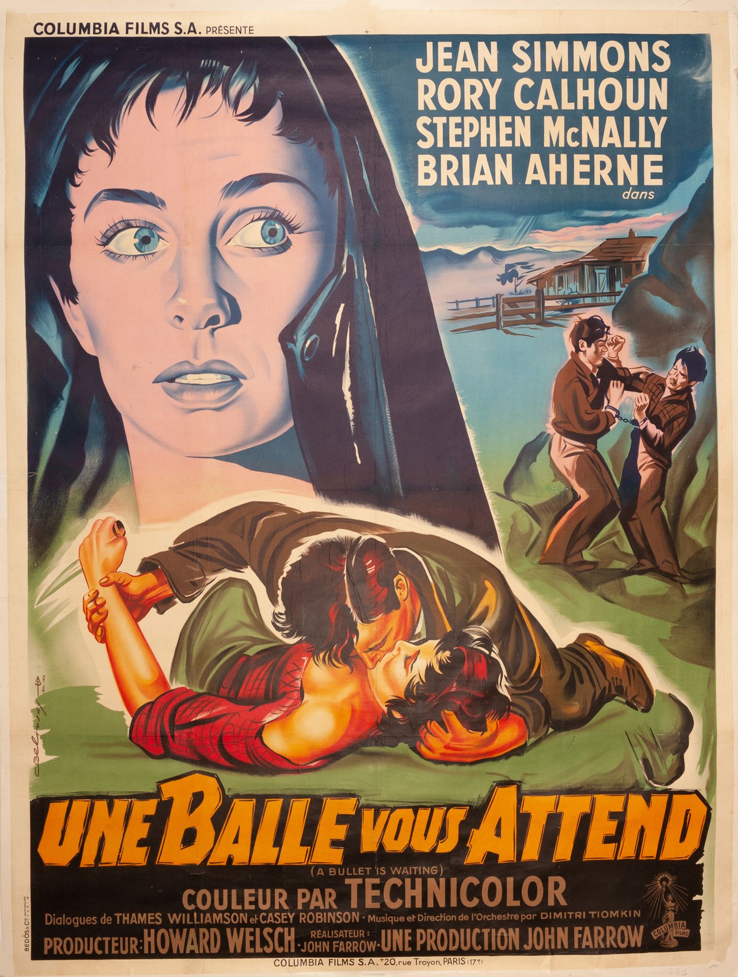 Null UNE BALLE VOUS ATTEND /
A BULLET IS WAITING John Farrow. 1954.
120 x 160 cm&hellip;