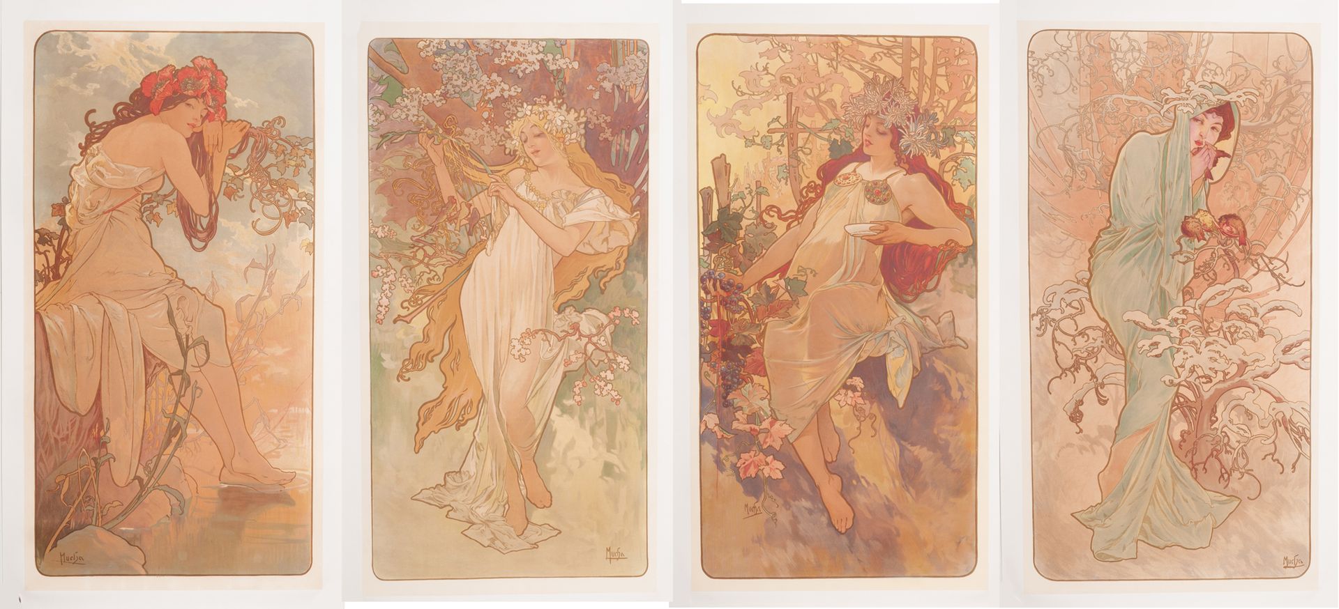 Mucha Alphonse 
The seasons. 1896. Summer, Spring, Autumn, Winter. 

Suite of fo&hellip;