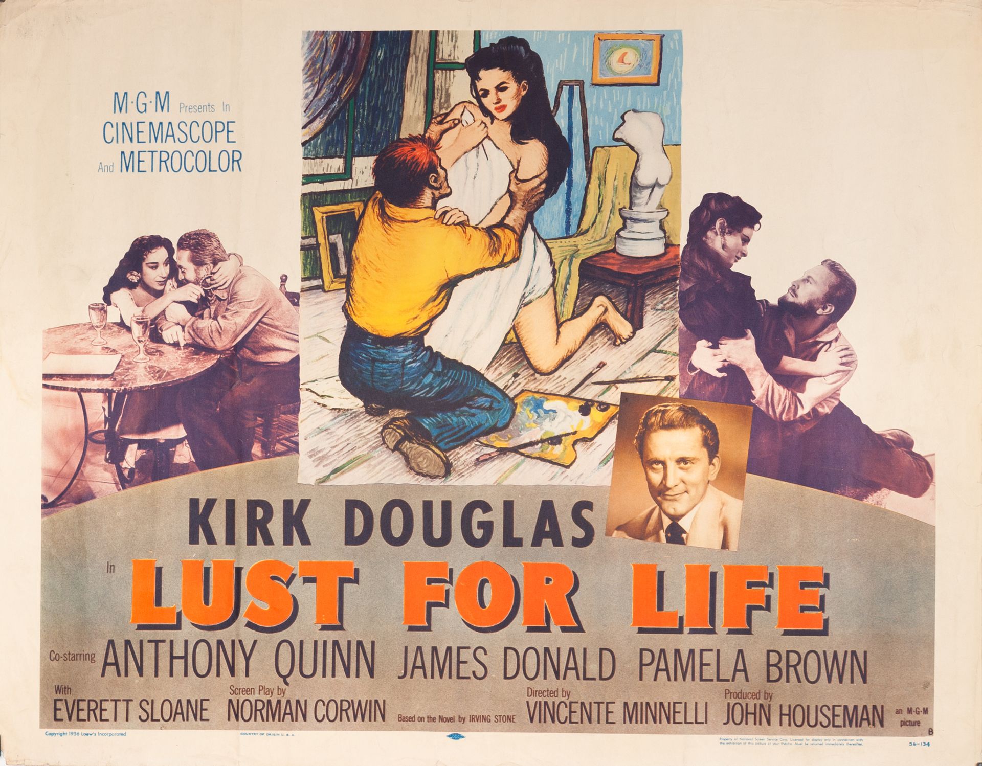 Null LUST FOR LIFE 文森特-明纳利。1956年。
55 x 71 cm。美国海报（半张）。无符号。没有印刷。
条件A-