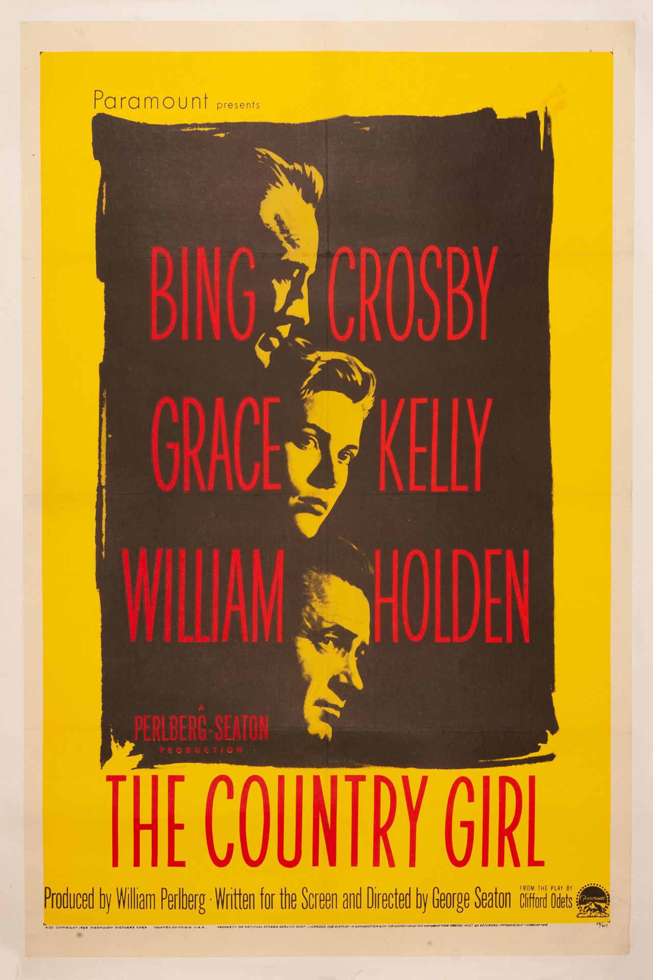 Null THE COUNTRY GIRL George Seaton. 1954.
69 x 104 cm (Un foglio). Manifesto am&hellip;