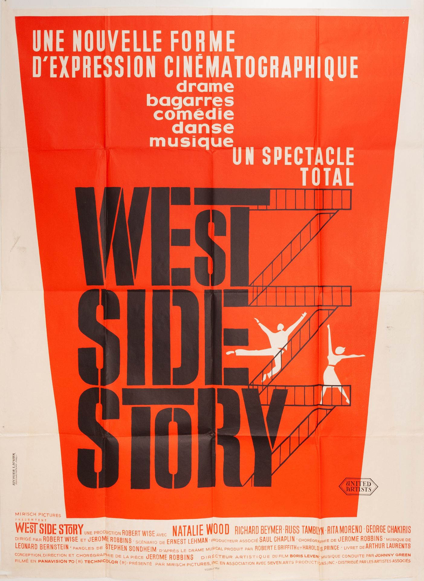 Null WEST SIDE STORY Robert Wise. 1961.
120 x 160 cm. French poster. Unsigned (A&hellip;
