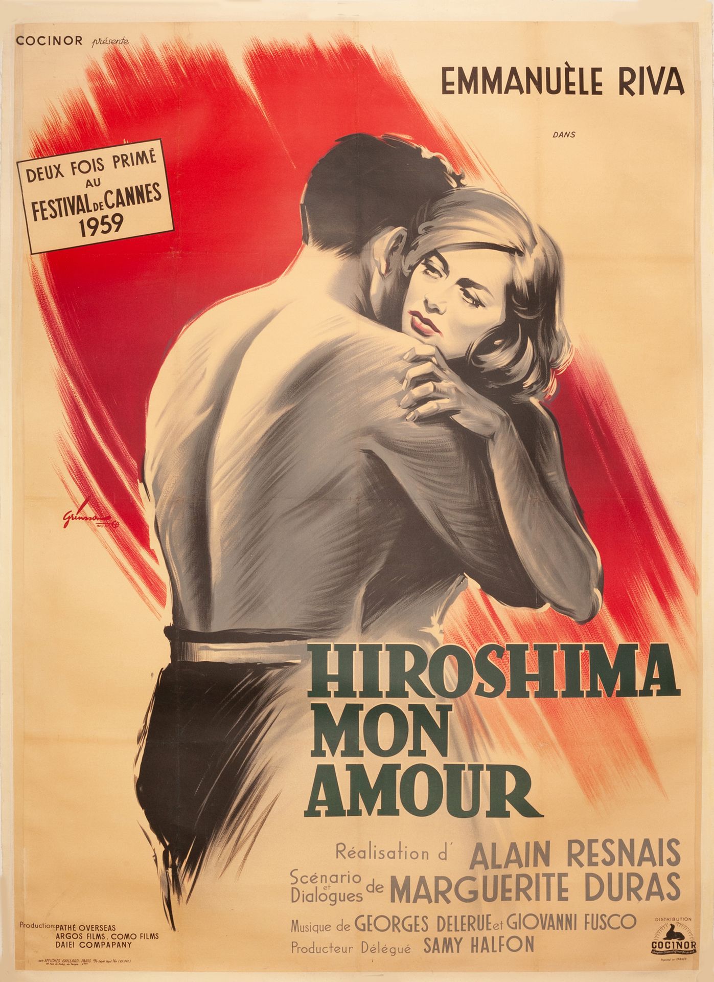 Null HIROSHIMA MON AMOUR Alain Resnais. 1959.
120 x 160 cm. French poster. Boris&hellip;