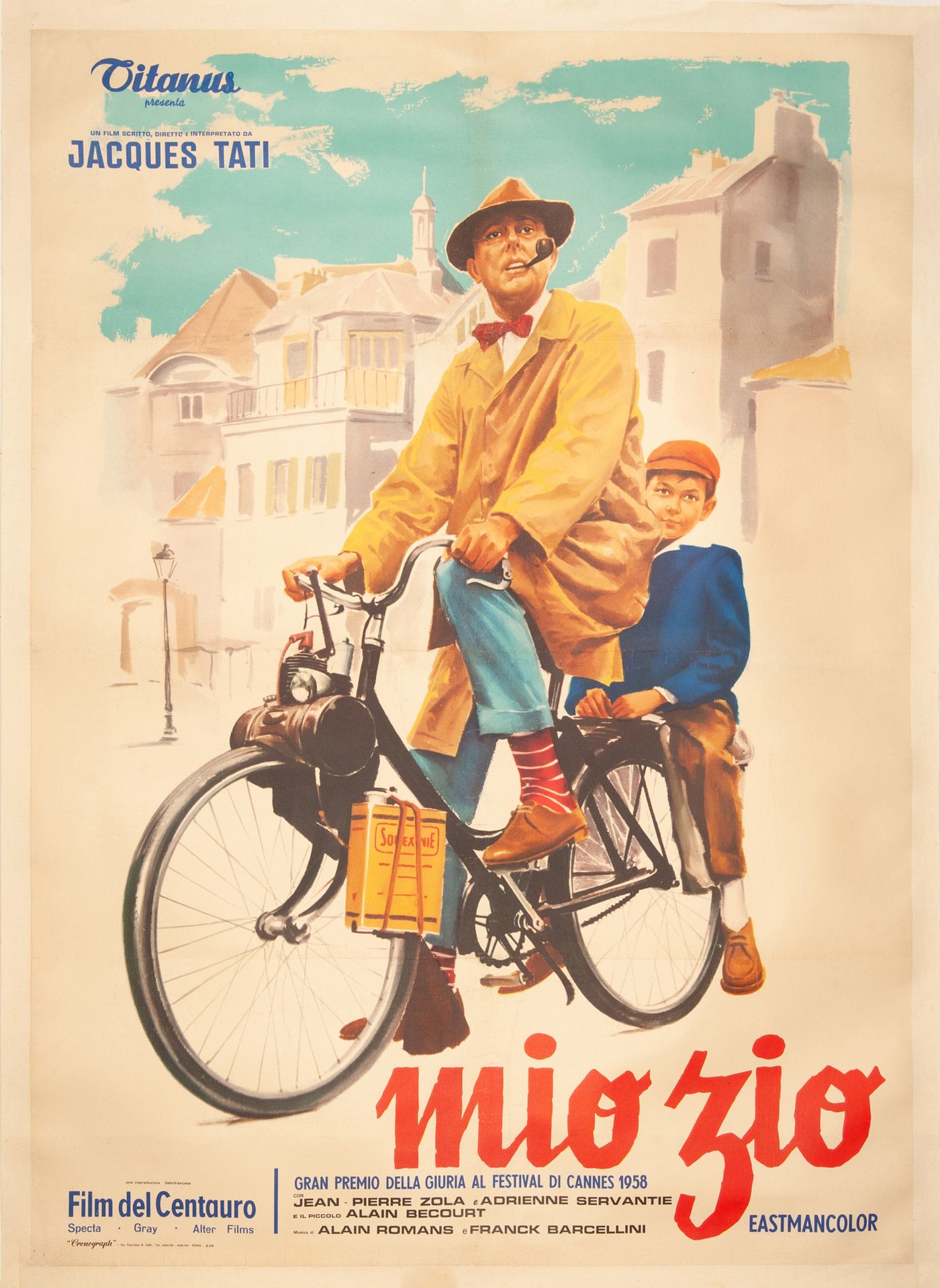 Null MIO ZIO / MEIN UNCLE Jacques Tati. 1958.
100 x 140 cm. Italienisches Plakat&hellip;