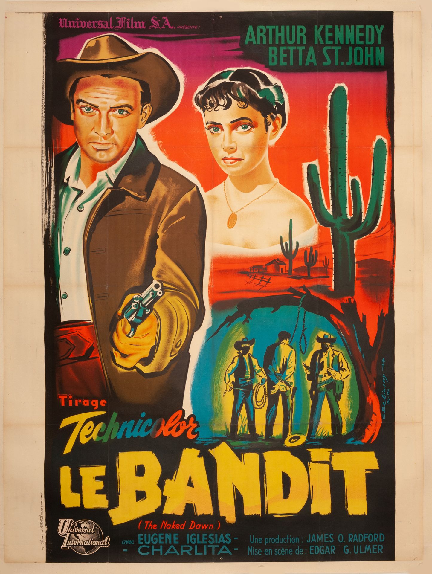 Null LE BANDIT / THE NAKED DAWN Edward G. Ulmer. 1954.
120 x 160 cm. Französisch&hellip;