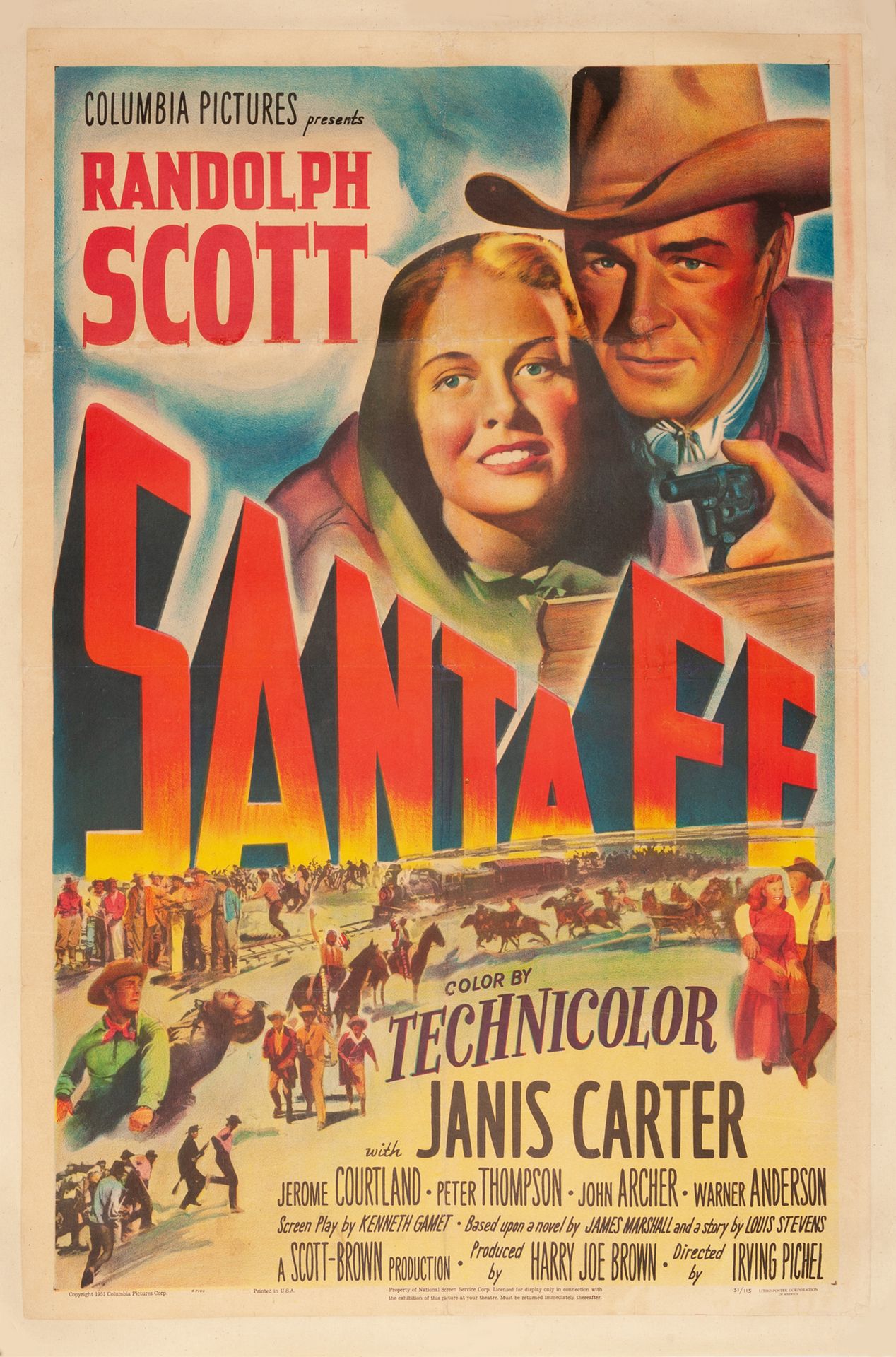 Null SANTA FE Irving Pichel. 1951.
69 x 104 cm (Ein Blatt). Amerikanisches Poste&hellip;