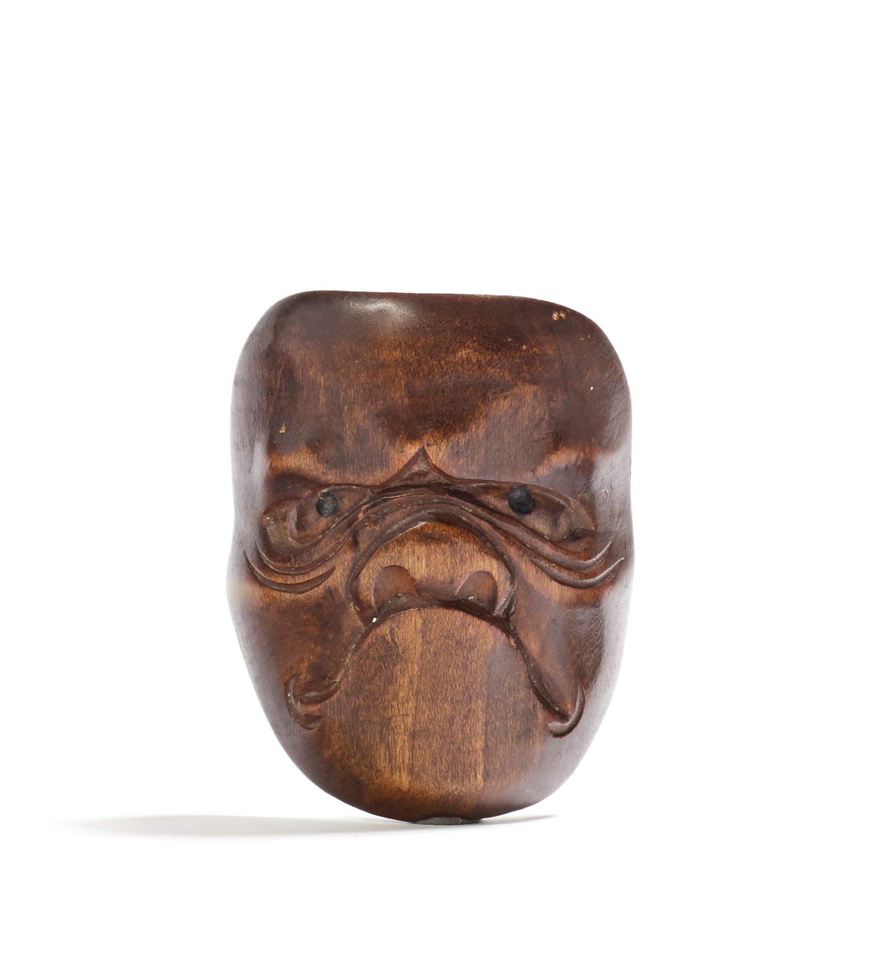JAPON - Epoque MEIJI (1868 - 1912) Netsuke di legno, maschera di
Kyogen, uomo ch&hellip;