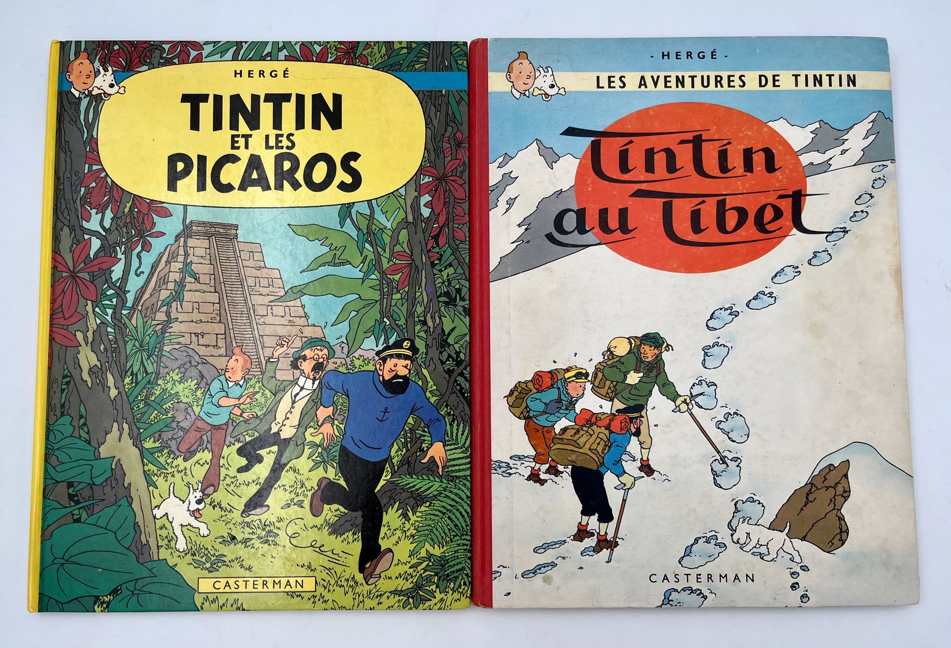 Null Tintin - Ensemble de 2 albums : Au Tibet (EO belge) et Les Picaros (EO). Tr&hellip;