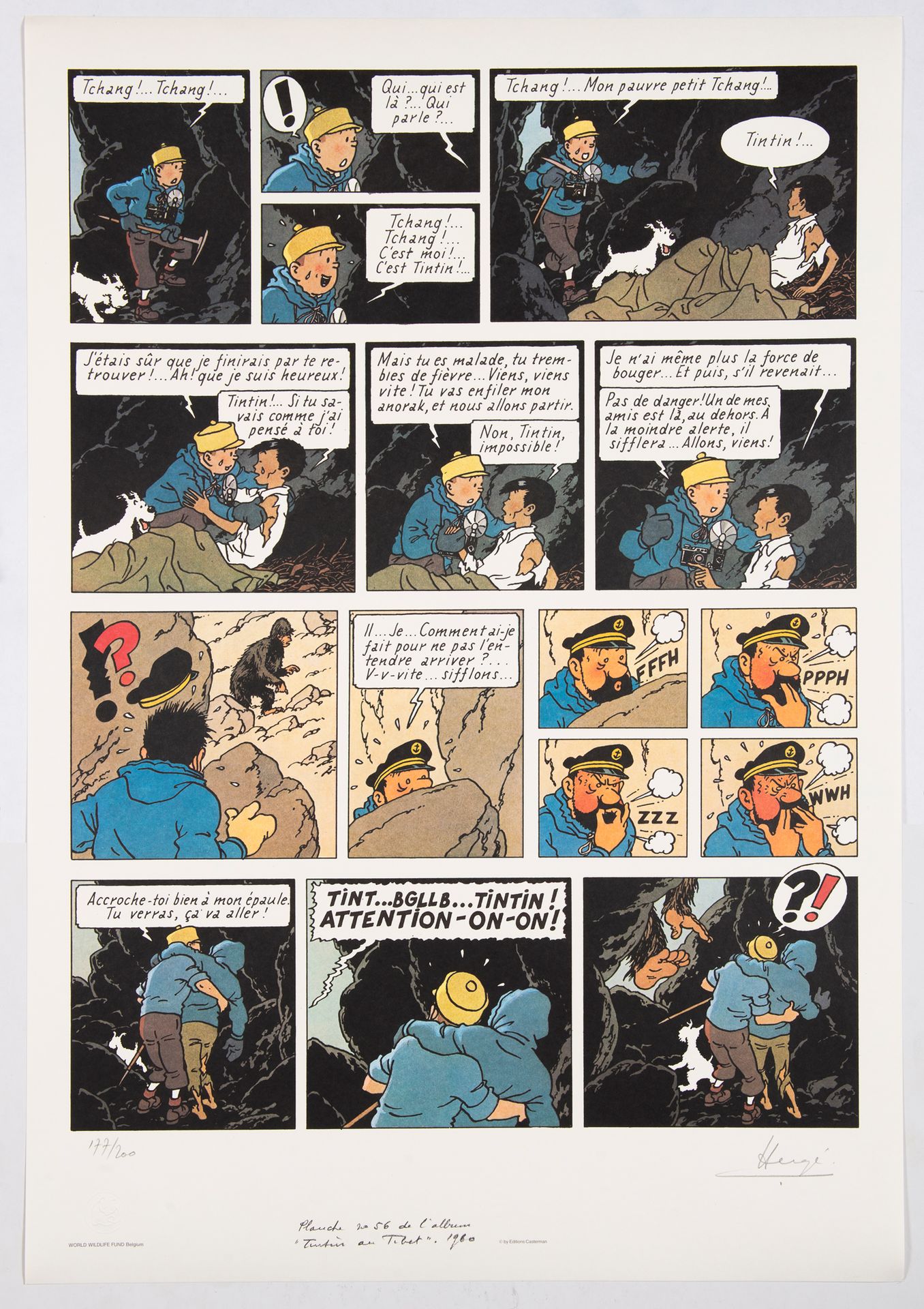 HERGÉ Serigraphy for the WWF : Superb serigraphy big size (70 x 100 cm) from Tin&hellip;