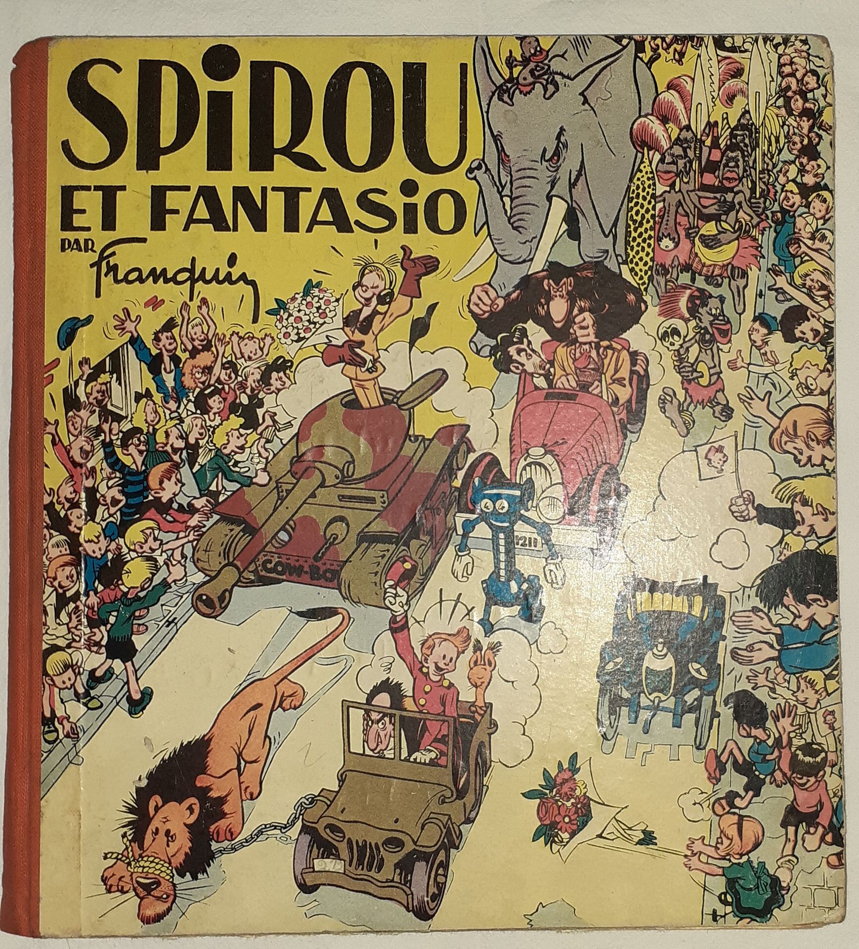 Null Spirou und Fantasio: von Franquin. Album mit orangem Leinenrücken. Klebende&hellip;