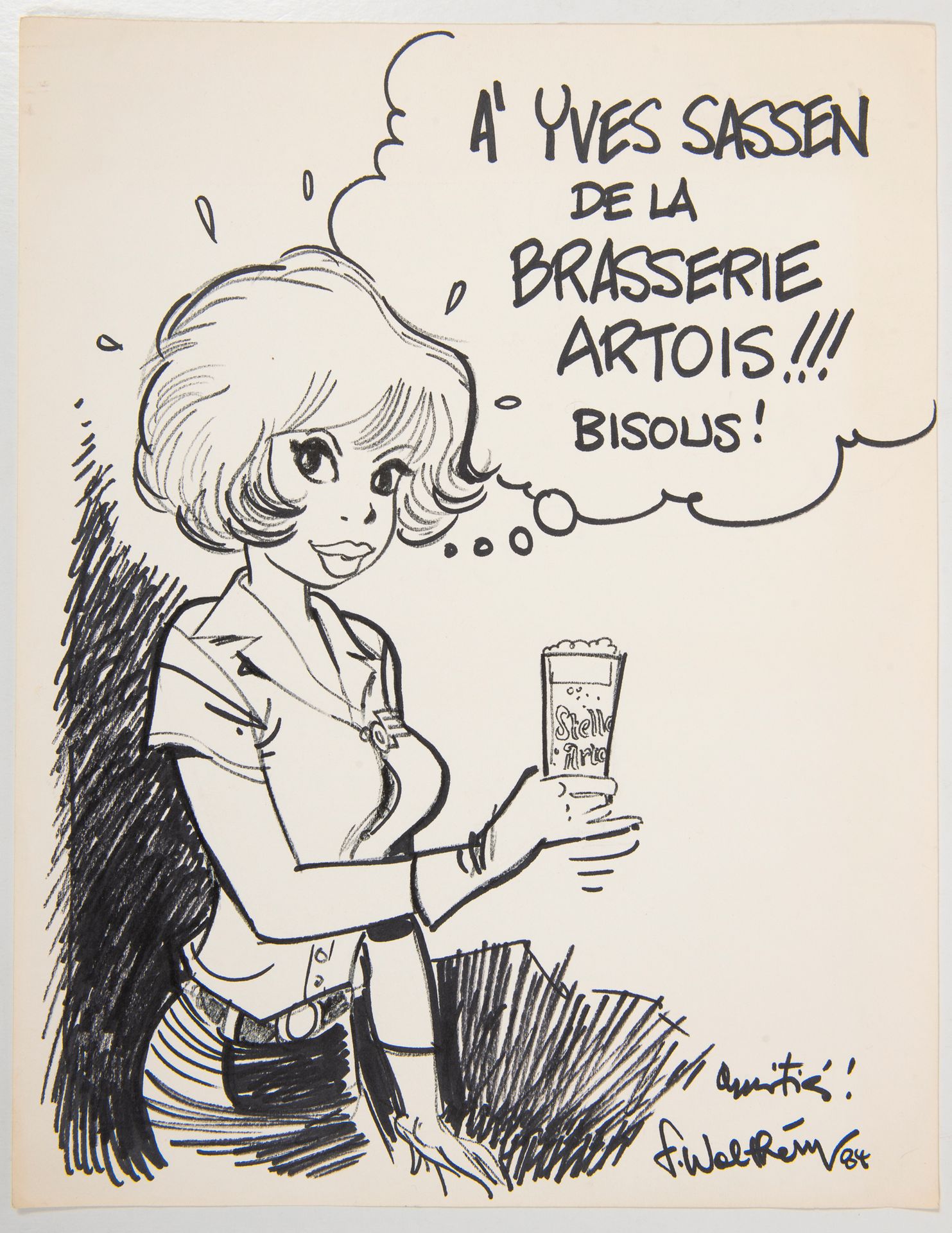 WALTHERY dedica: Natacha presenta una famosa birra belga: Stella Artois. 1984 (2&hellip;