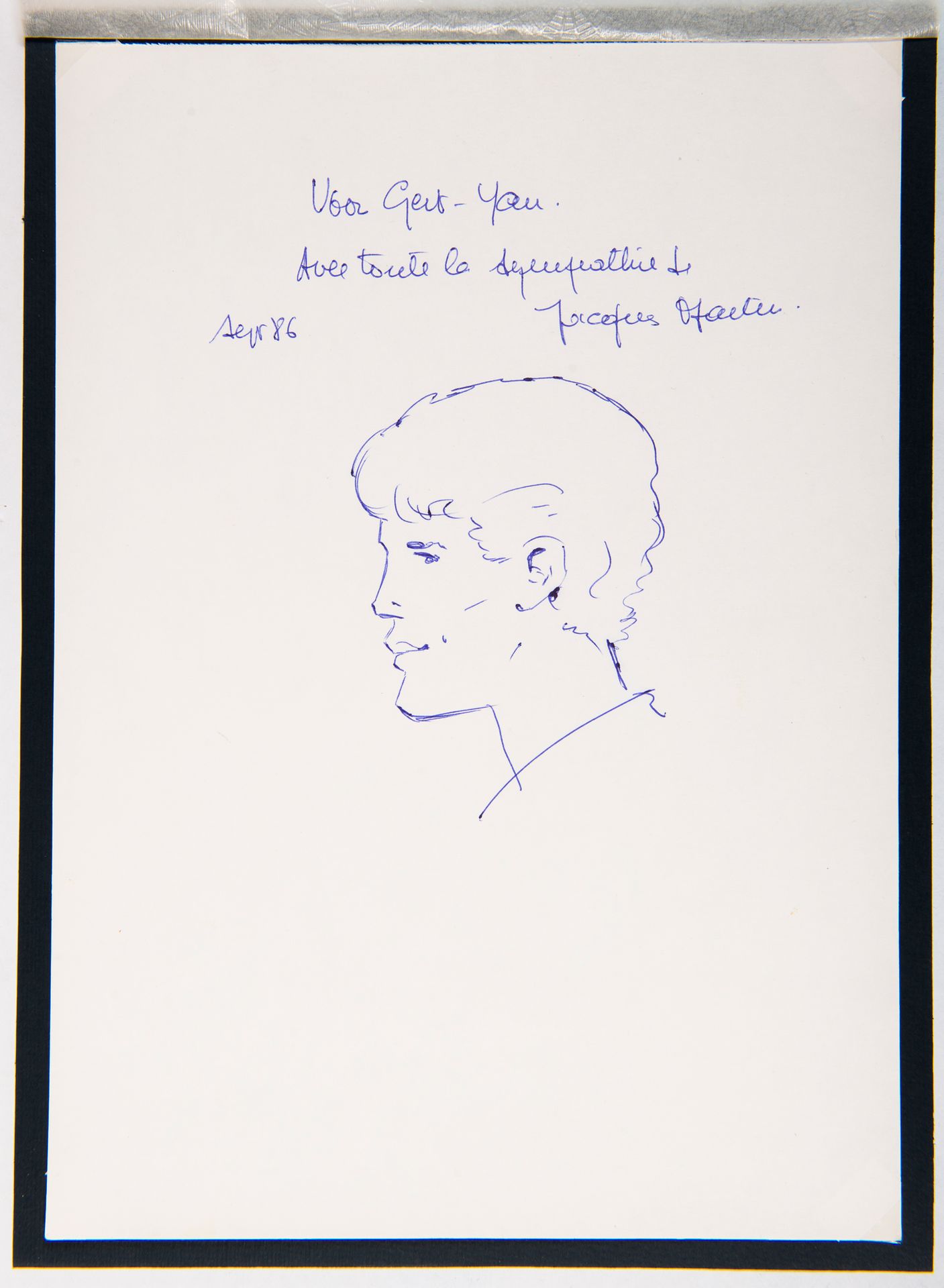 MARTIN Dedication : Drawing on sheet representing Alix, signed and dated 1986 (A&hellip;