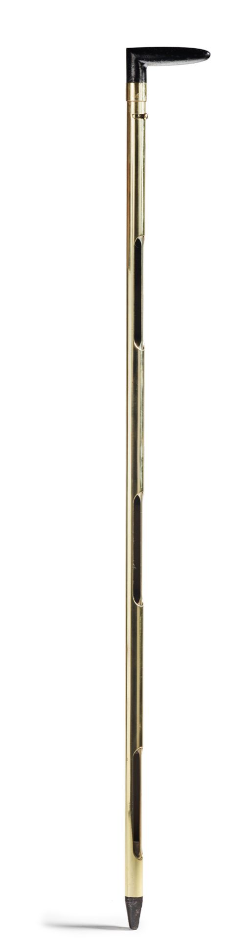 Null 黄铜谷物手杖，涂漆的铁把手
法国，19世纪 这根手杖用于在三个不同的高度取样，以便在海上运输谷物时检查谷物的质量