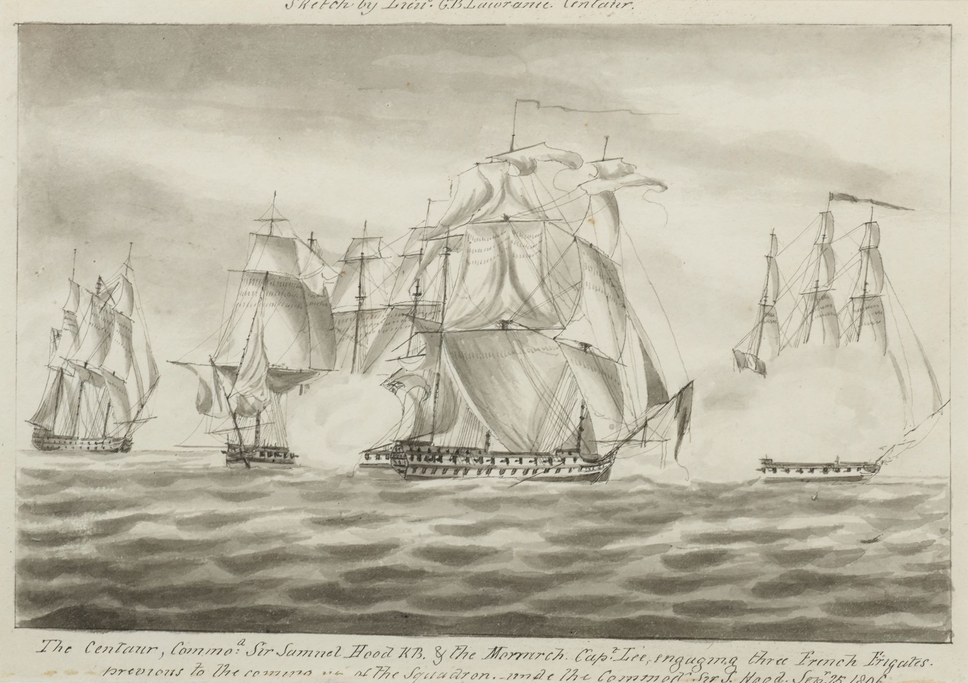 Ecole ANGLAISE, époque Empire 英法之间的海战
四幅水墨画组成的套房，有标题，其中一幅是1803年的，另一幅是1806年的
15 x&hellip;